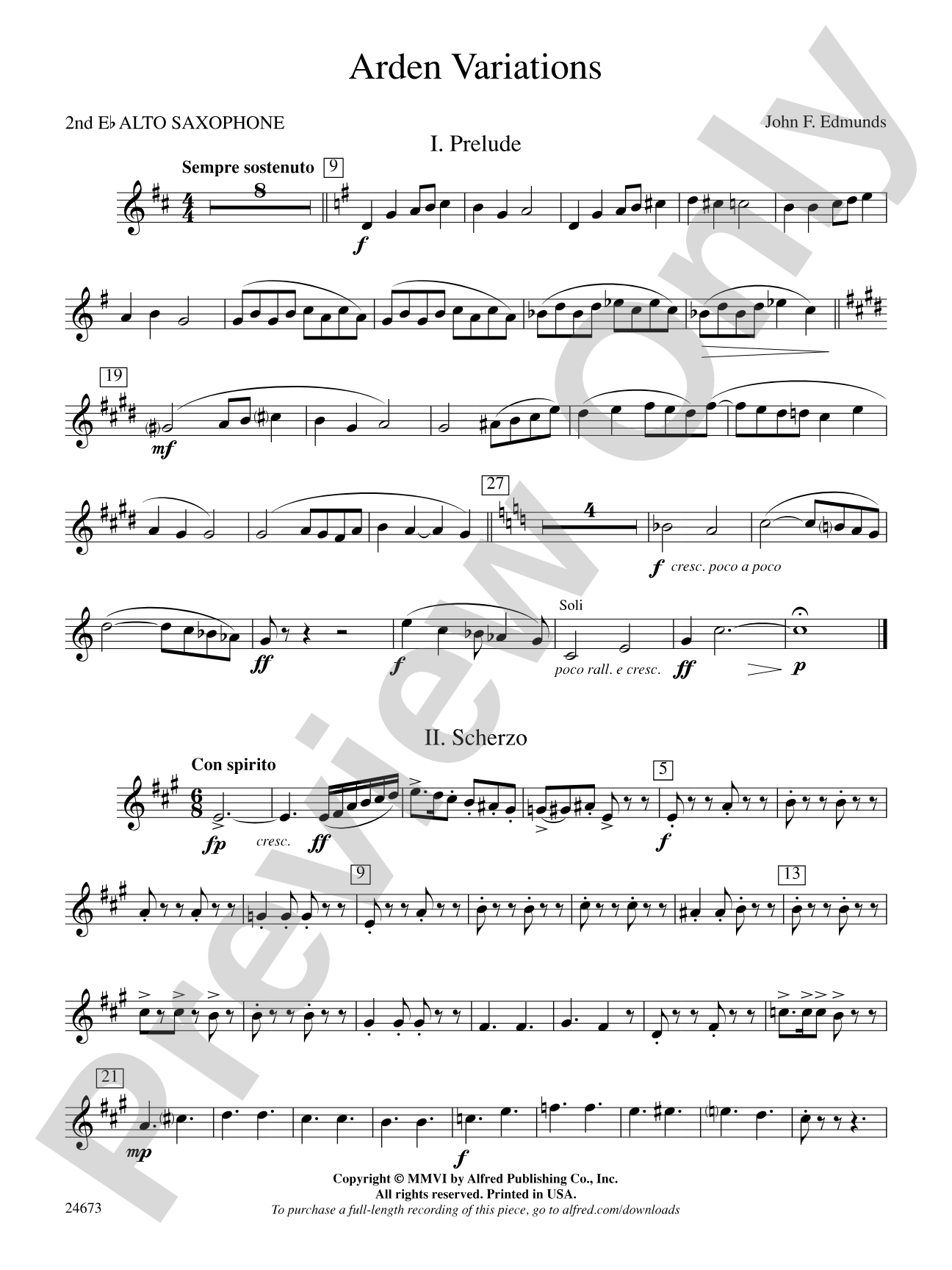 Arden Variations: 2nd E-flat Alto Saxophone