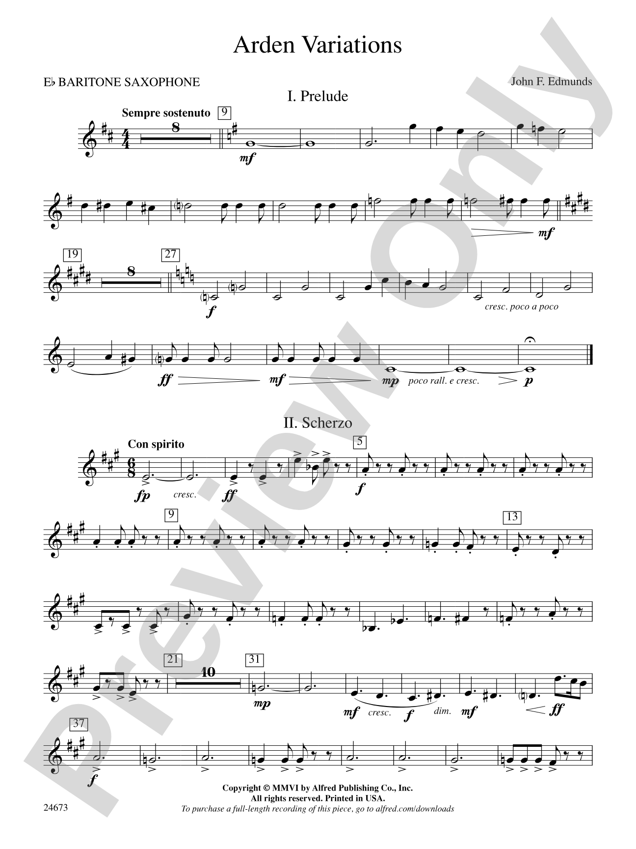 Arden Variations: E-flat Baritone Saxophone