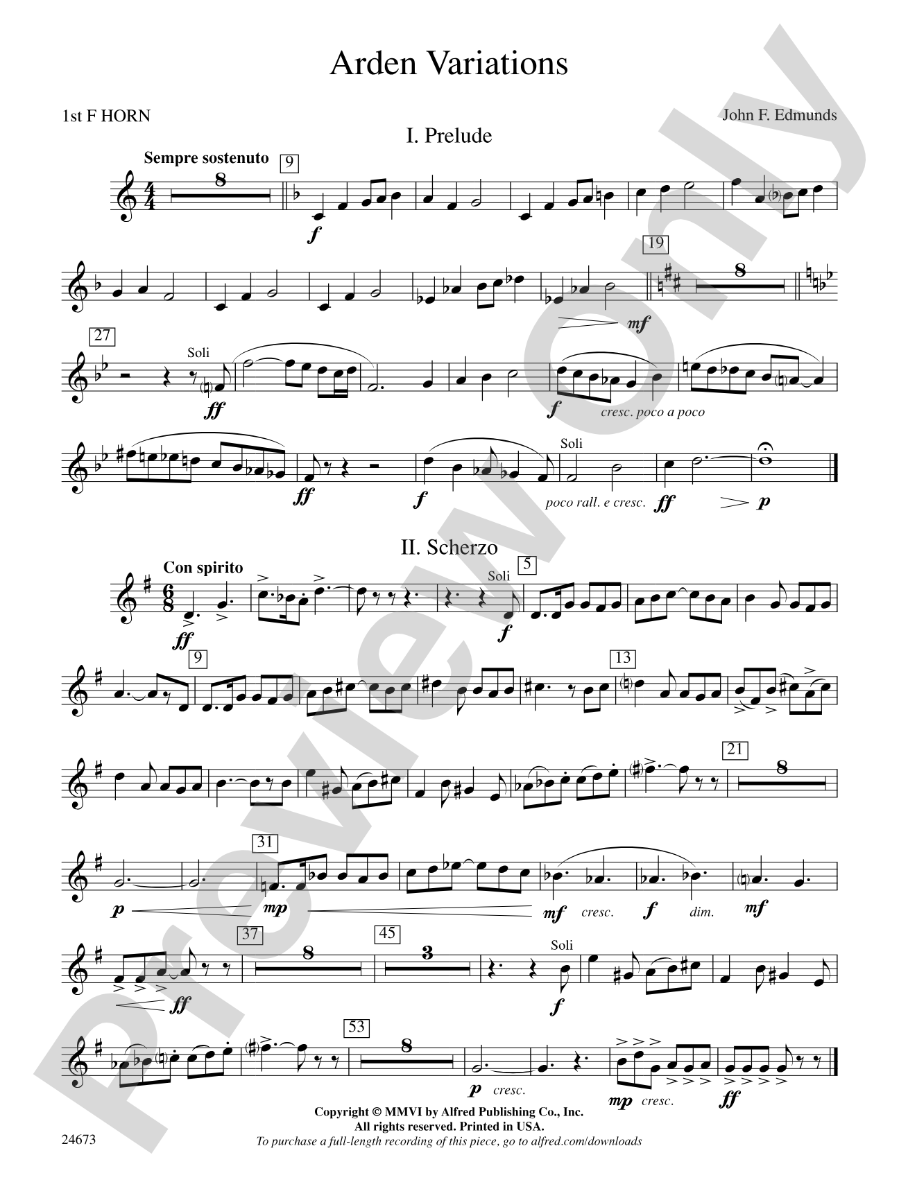 Arden Variations: 1st F Horn