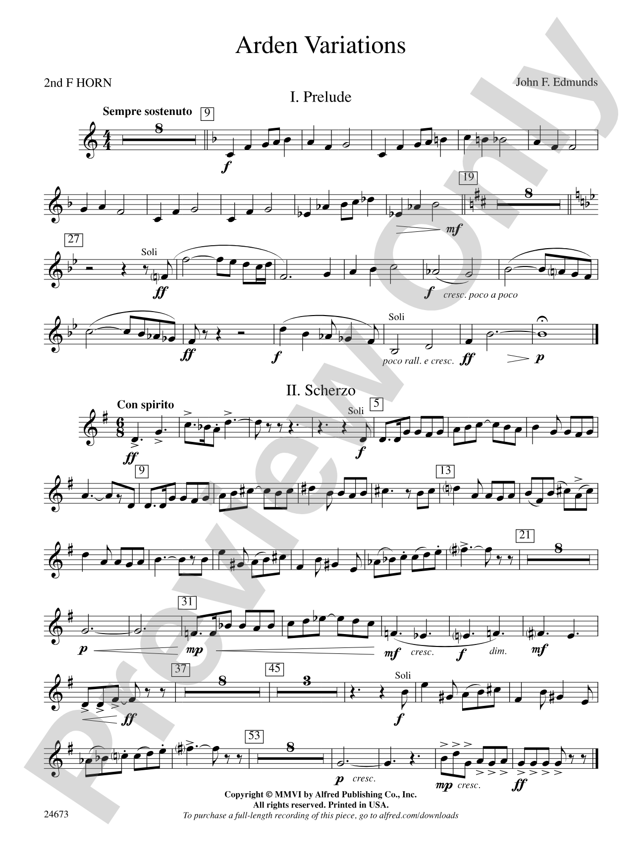 Arden Variations: 2nd F Horn
