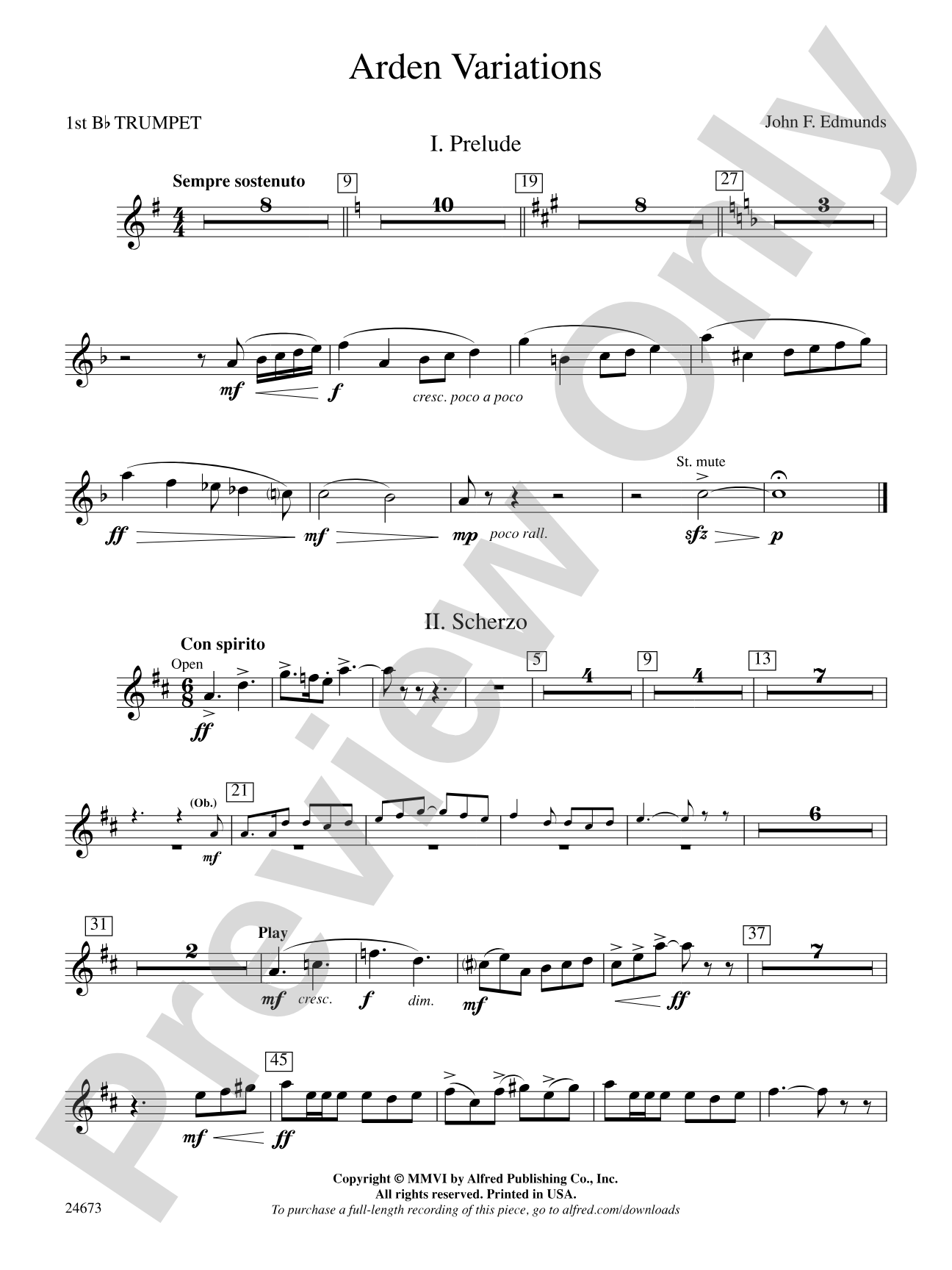 Arden Variations: 1st B-flat Trumpet