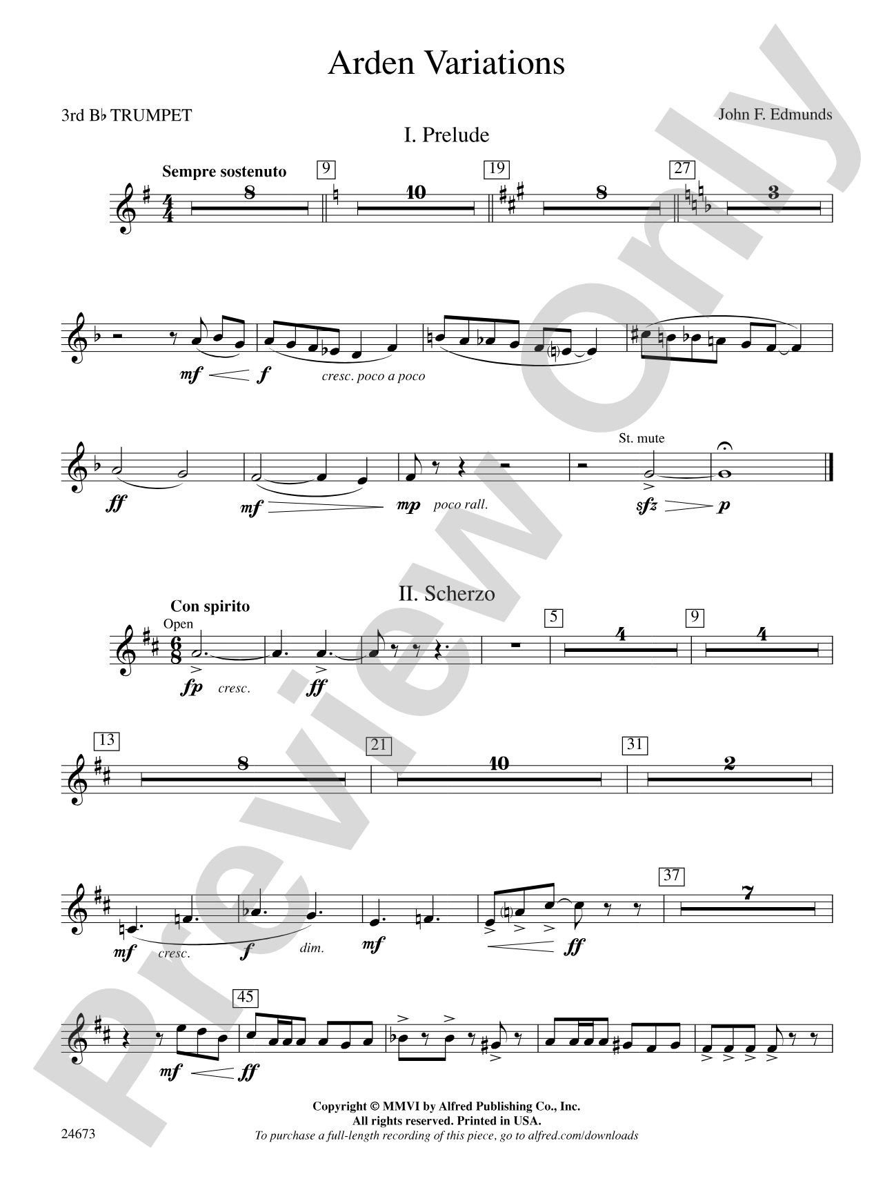 Arden Variations: 3rd B-flat Trumpet