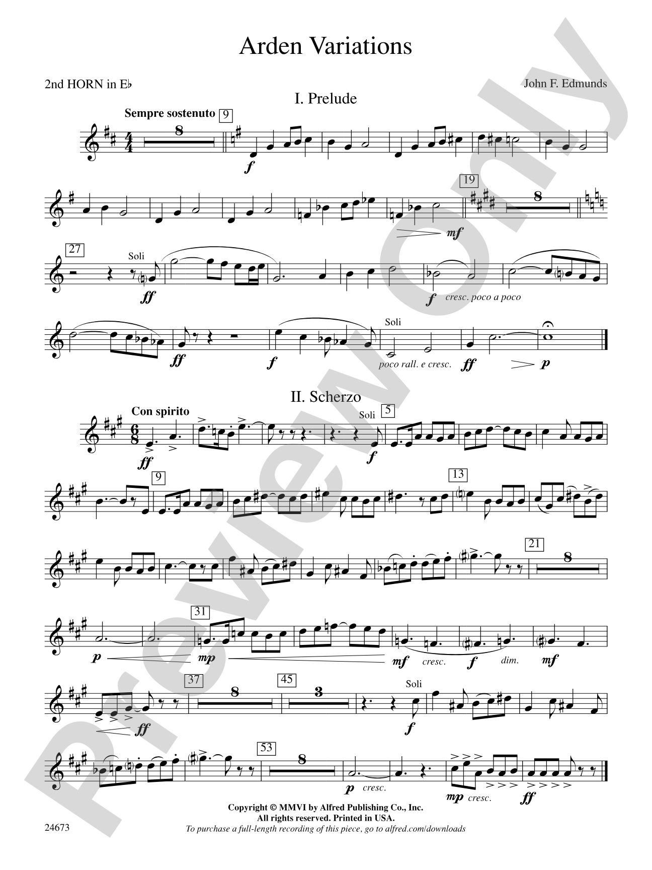 Arden Variations: (wp) 2nd Horn in E-flat