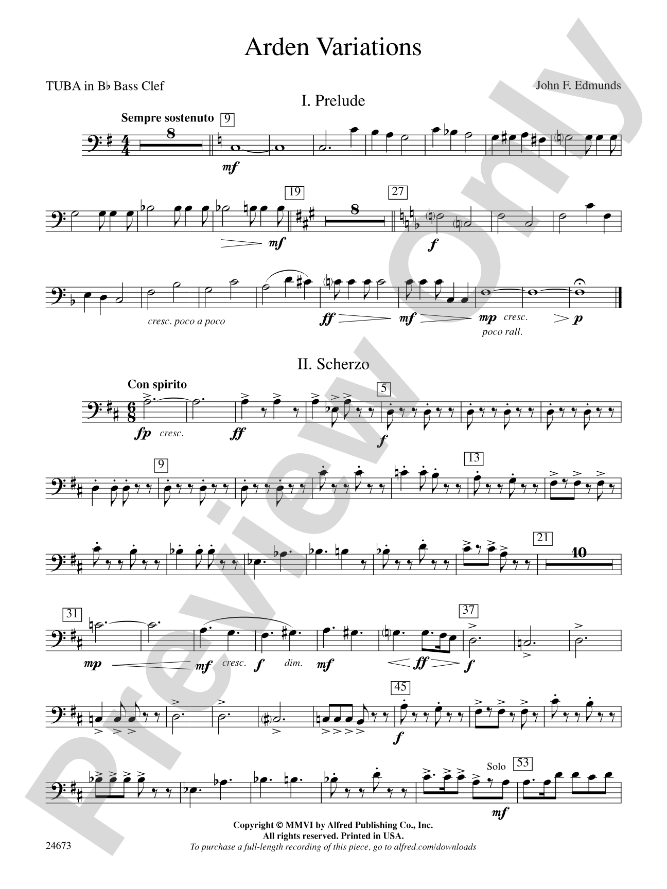 Arden Variations: (wp) B-flat Tuba B.C.