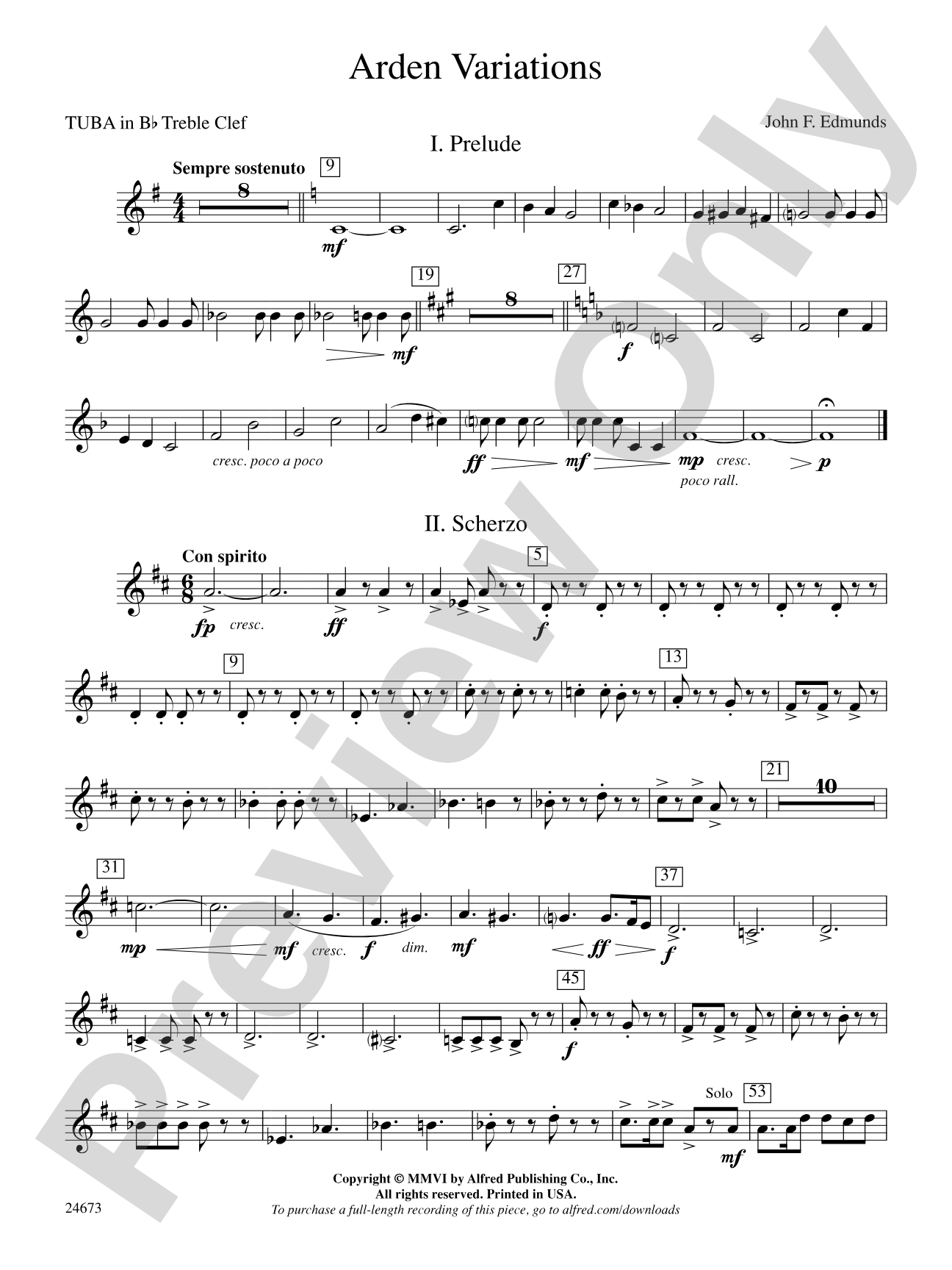 Arden Variations: (wp) B-flat Tuba T.C.