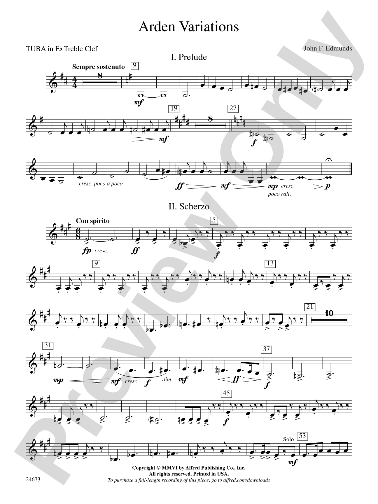 Arden Variations: (wp) E-flat Tuba T.C.
