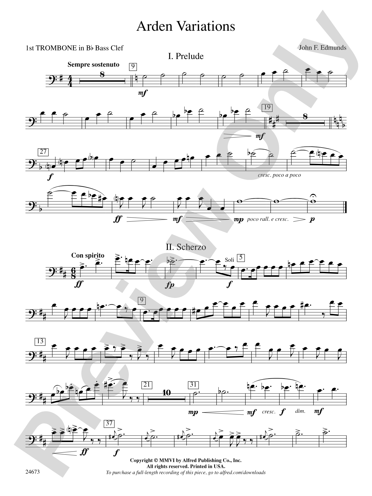 Arden Variations: (wp) 1st B-flat Trombone B.C.