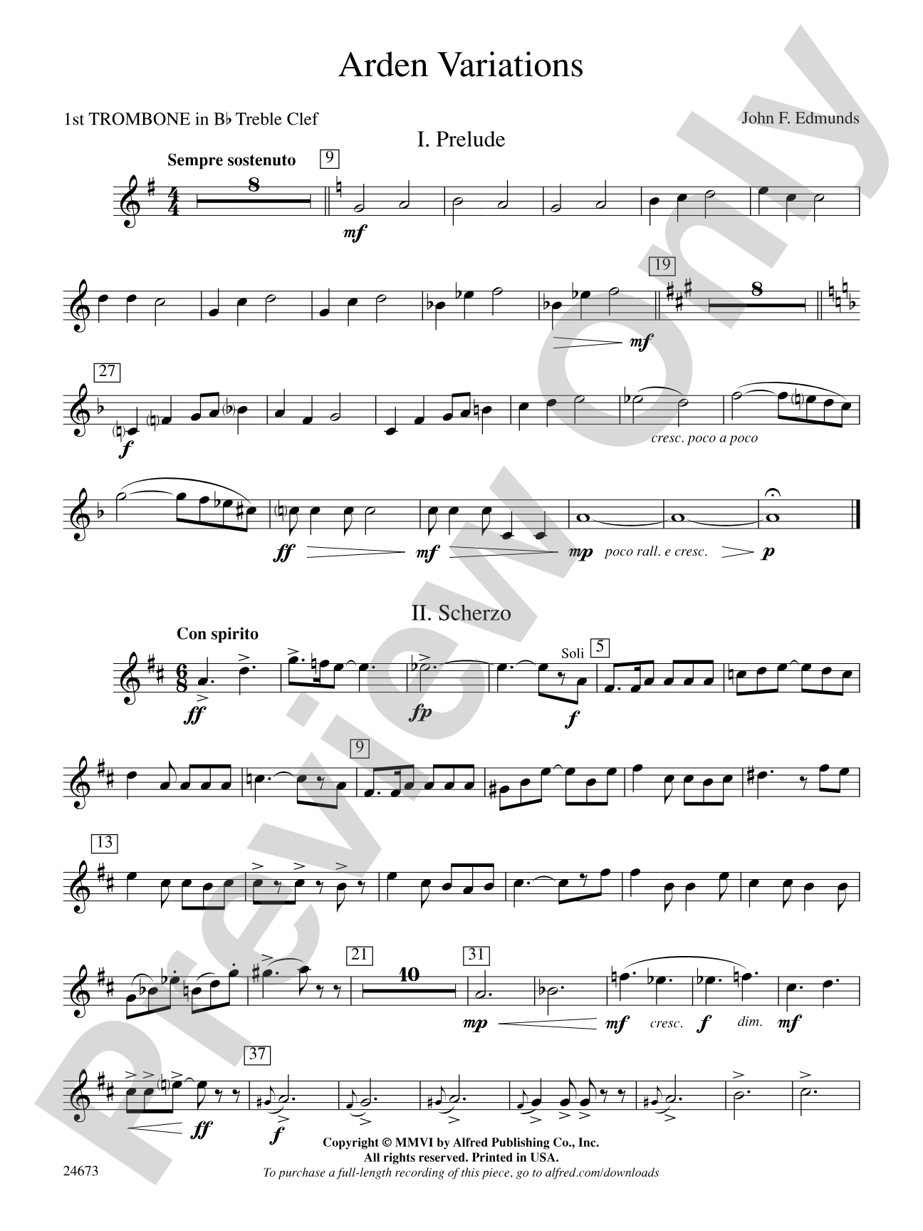 Arden Variations: (wp) 1st B-flat Trombone T.C.