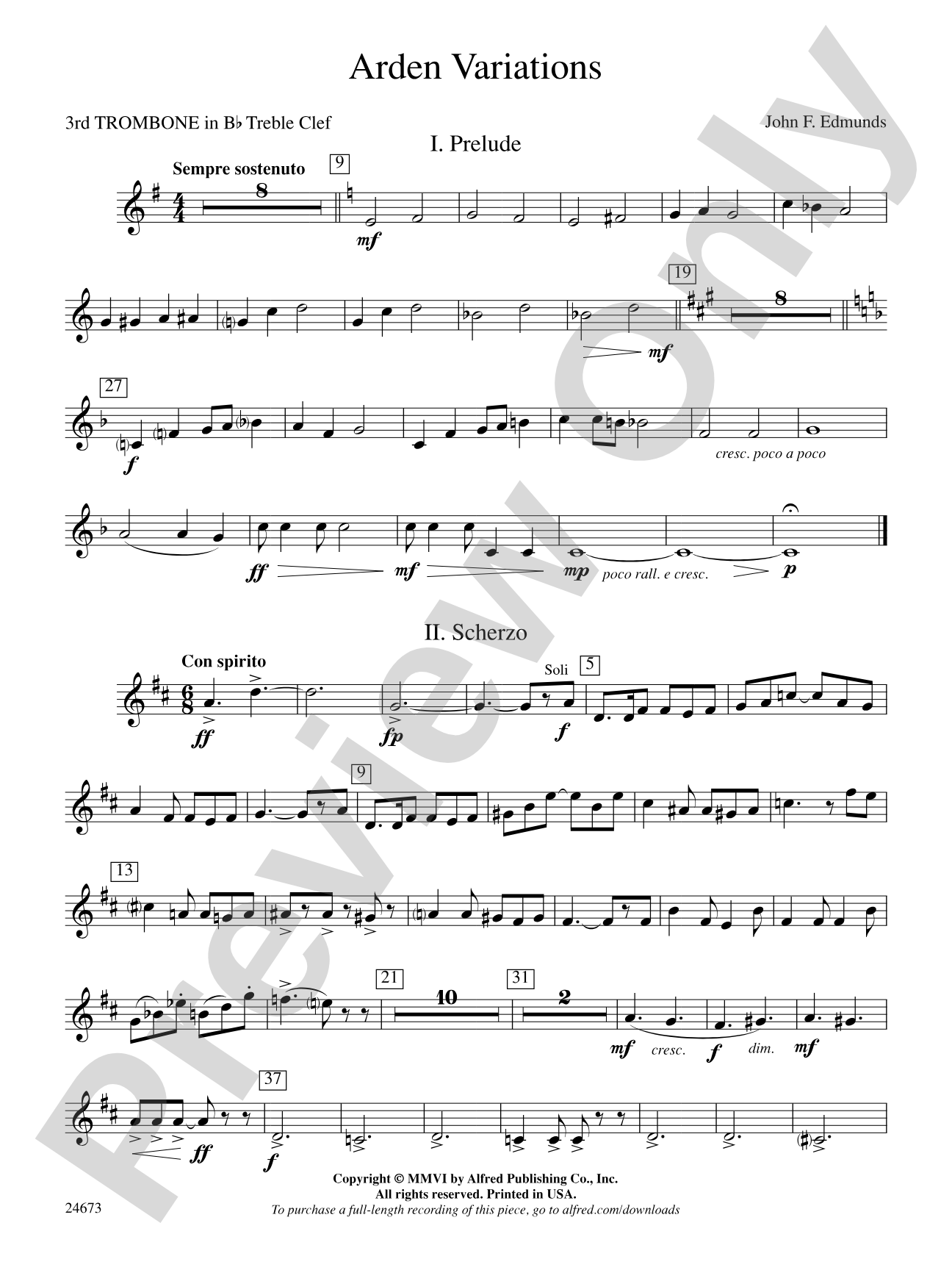 Arden Variations: (wp) 3rd B-flat Trombone T.C.