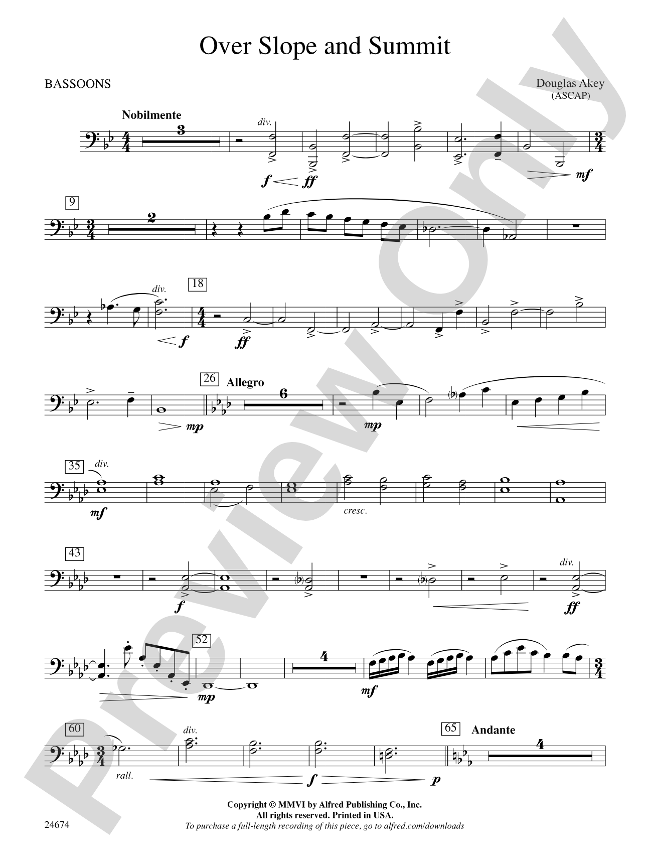 Over Slope and Summit: Bassoon