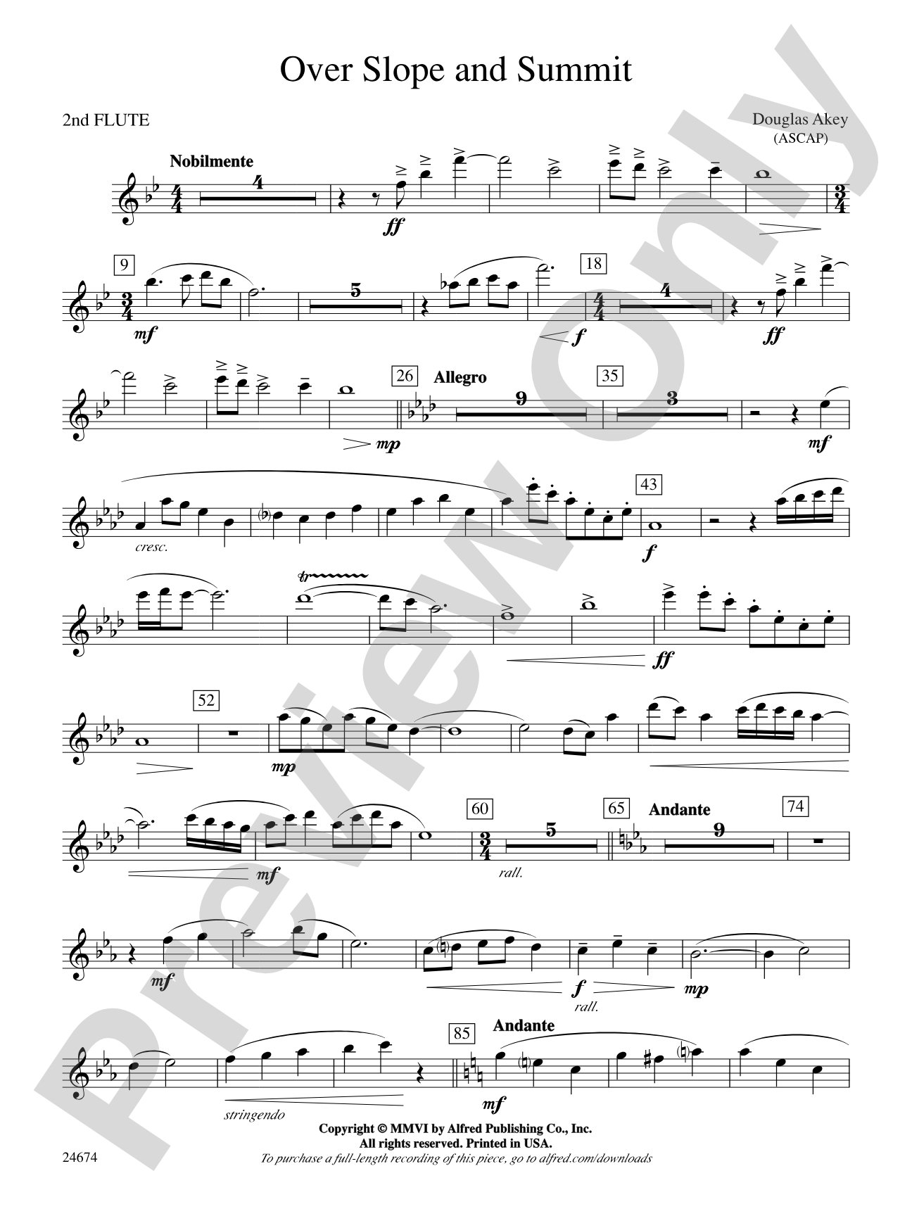 Over Slope and Summit: 2nd Flute
