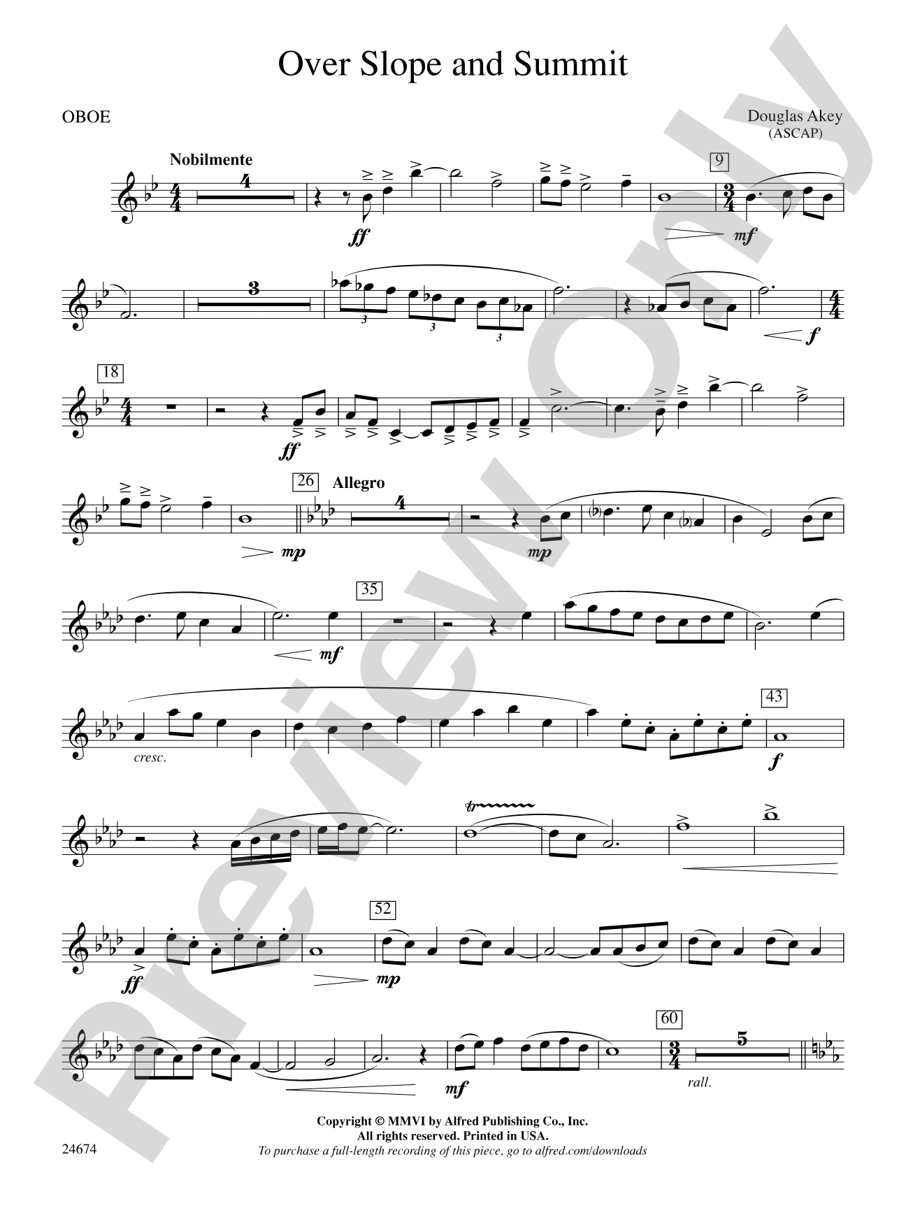 Over Slope and Summit: Oboe