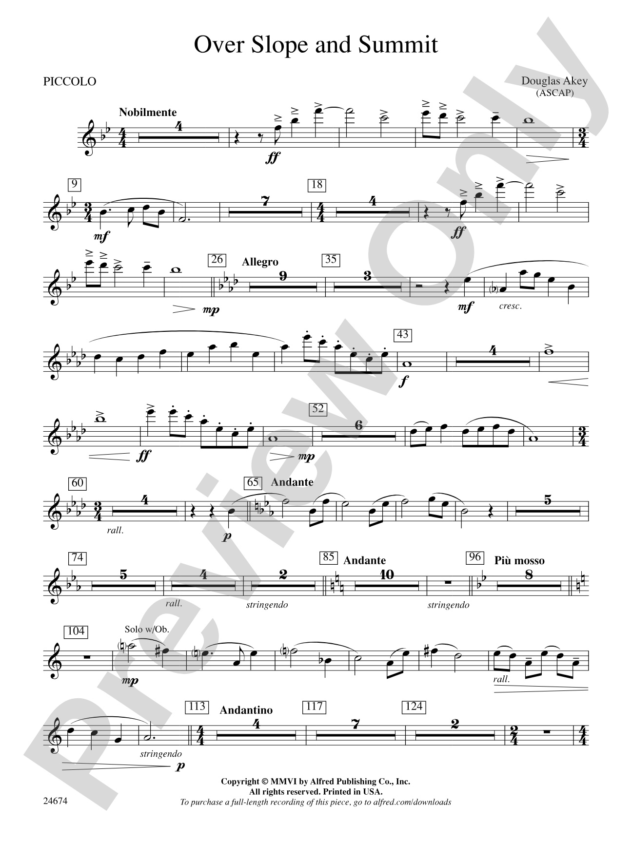 Over Slope and Summit: Piccolo