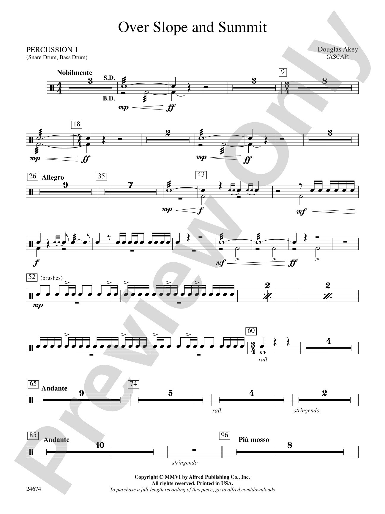 Over Slope and Summit: 1st Percussion