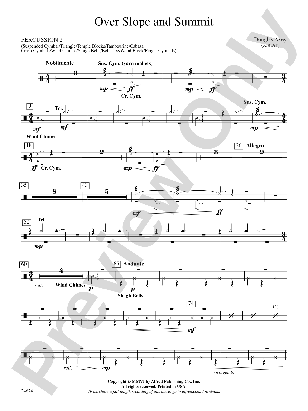 Over Slope and Summit: 2nd Percussion