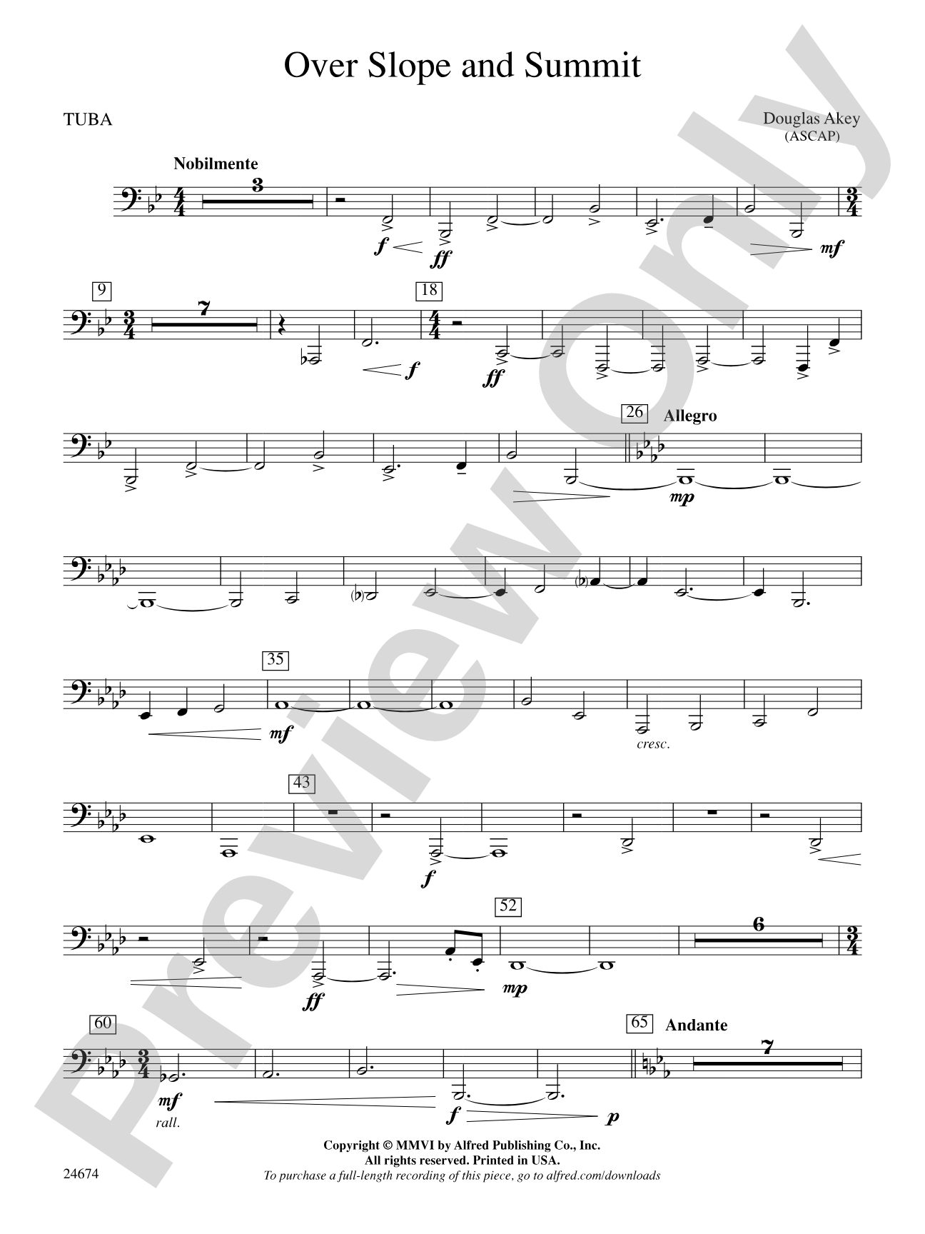 Over Slope and Summit: Tuba