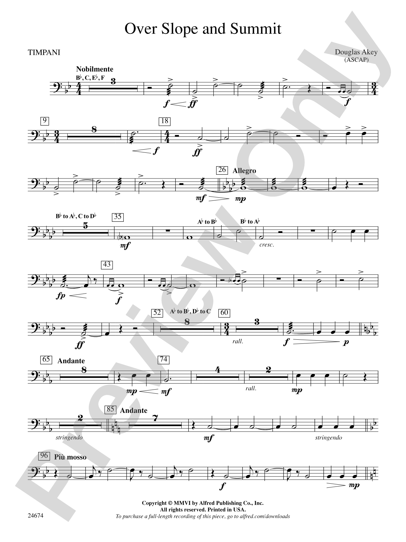 Over Slope and Summit: Timpani