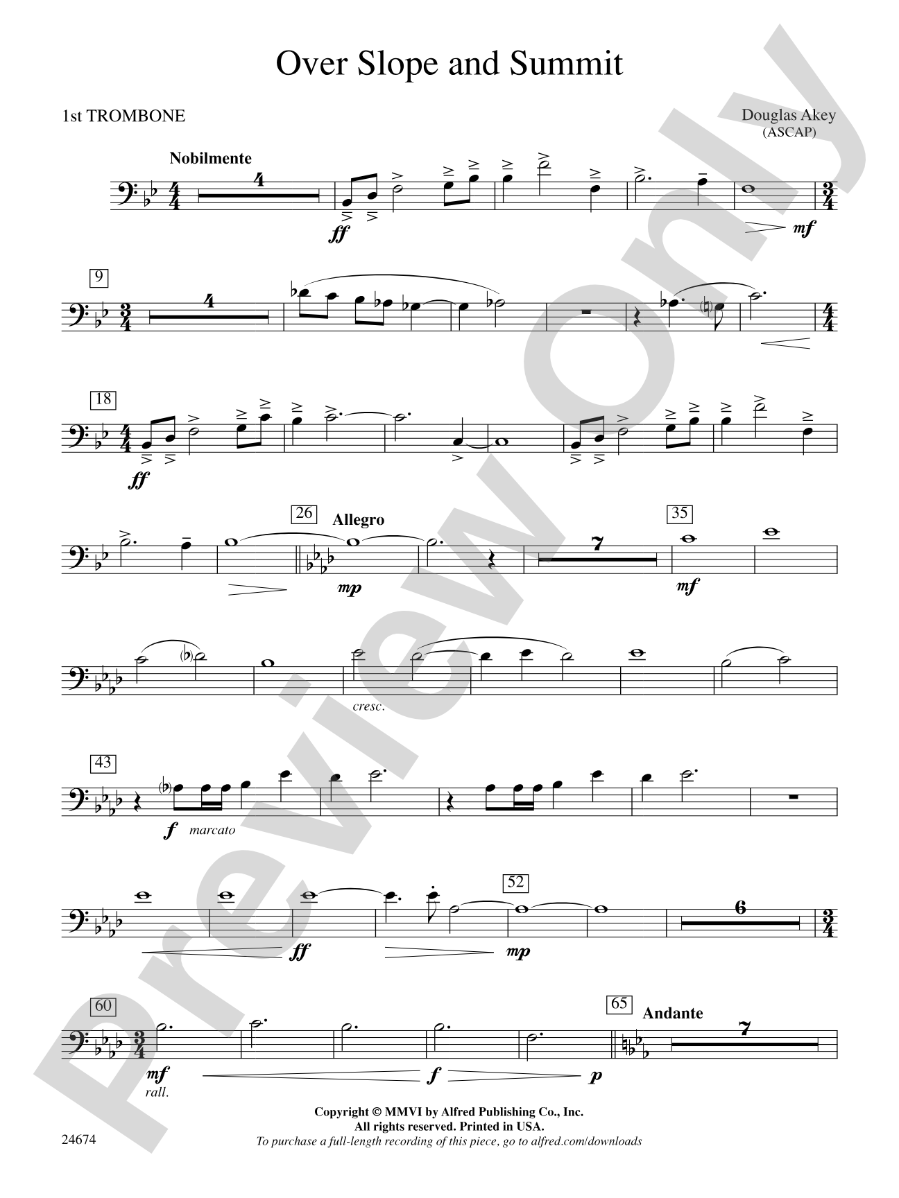 Over Slope and Summit: 1st Trombone