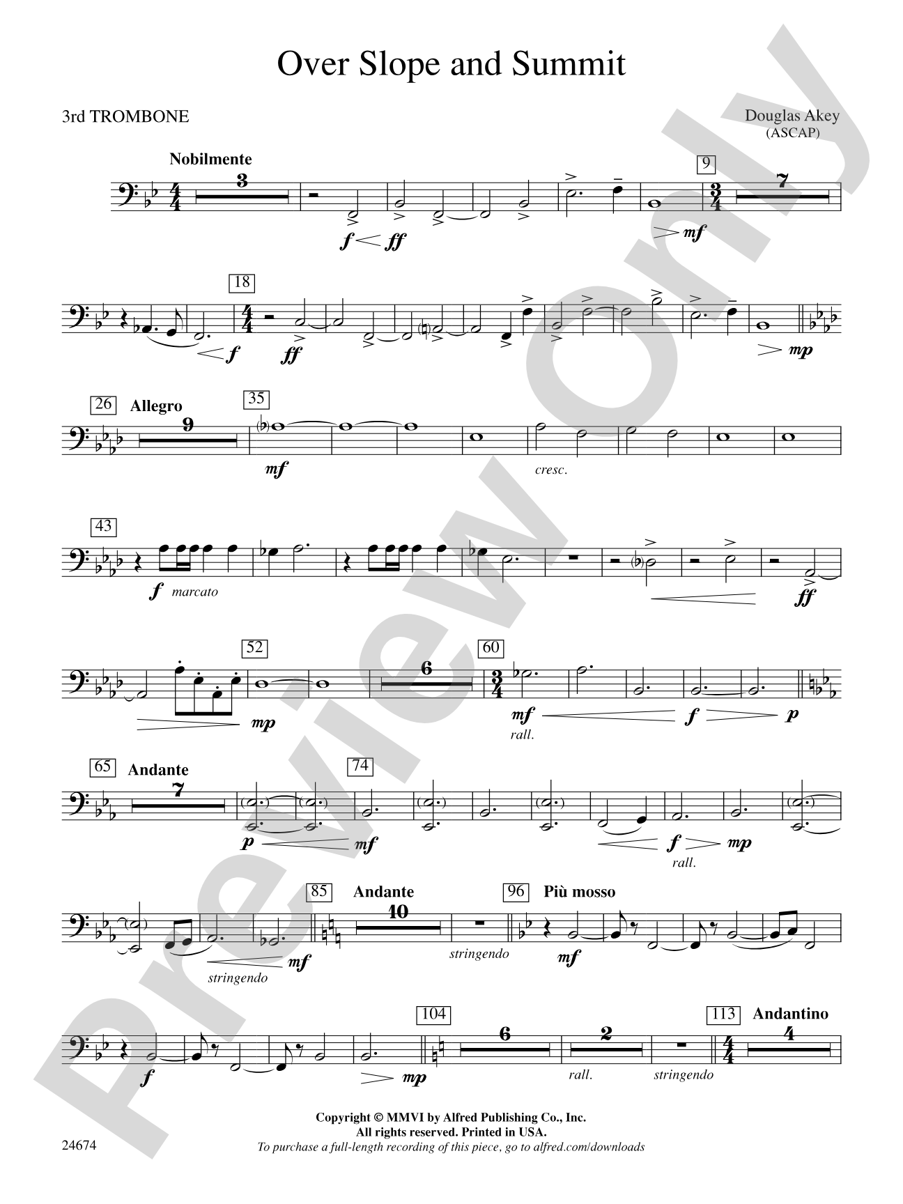 Over Slope and Summit: 3rd Trombone