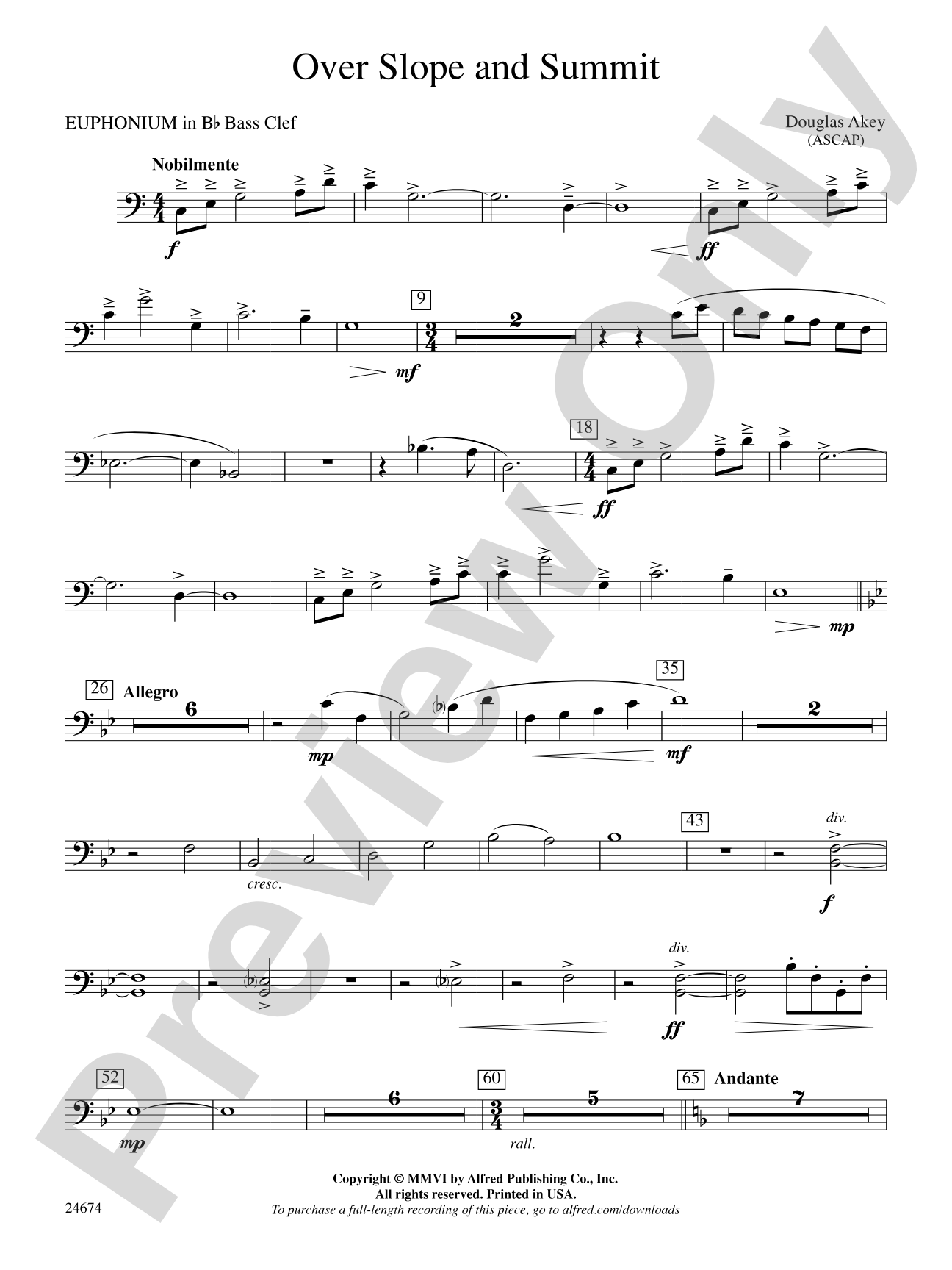 Over Slope and Summit: (wp) B-flat Baritone B.C.