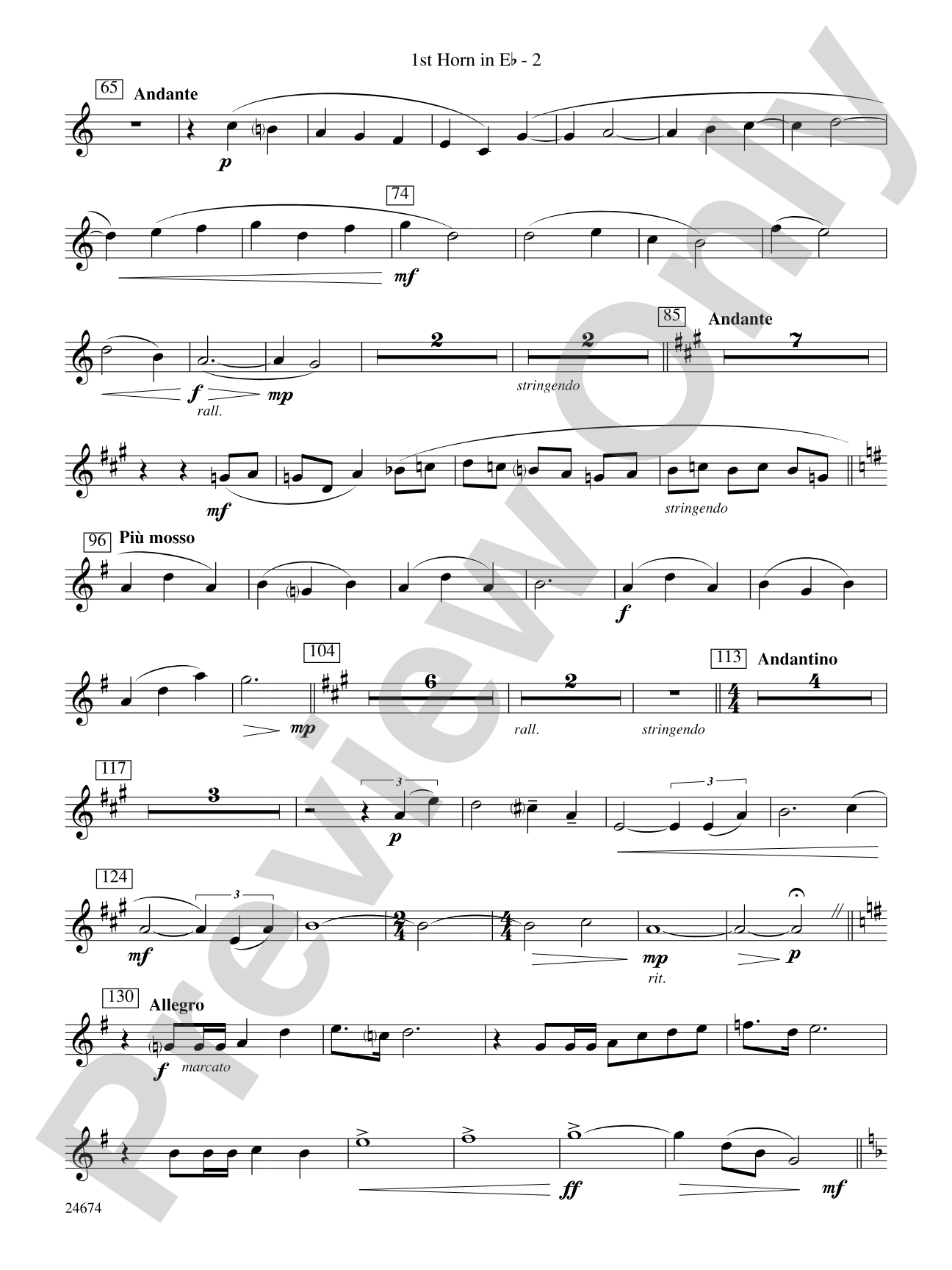 Over Slope and Summit: (wp) 1st Horn in E-flat