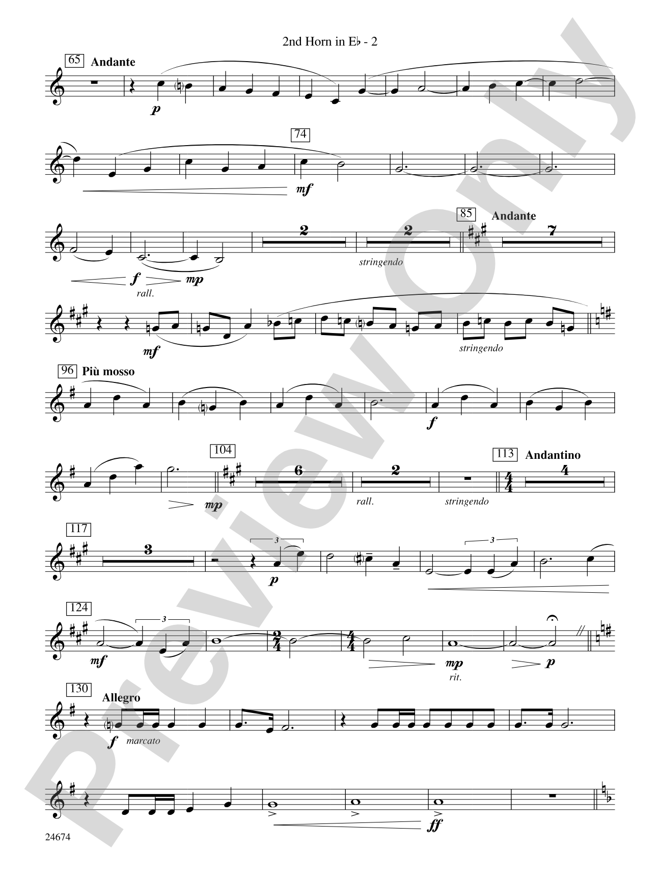 Over Slope and Summit: (wp) 2nd Horn in E-flat