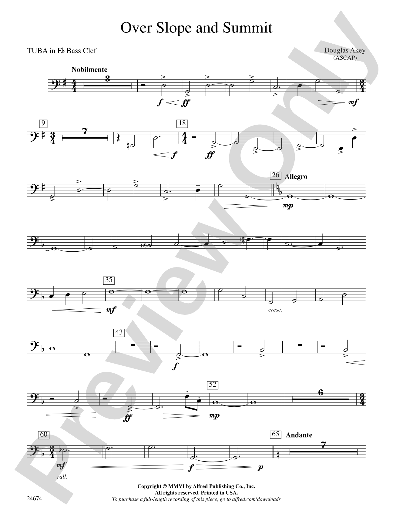 Over Slope and Summit: (wp) E-flat Tuba B.C.