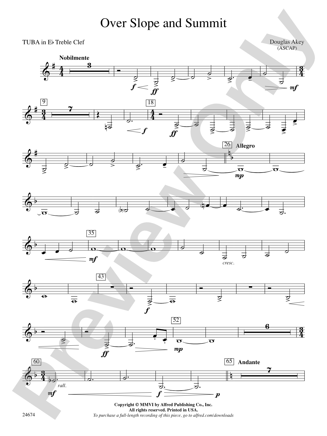Over Slope and Summit: (wp) E-flat Tuba T.C.