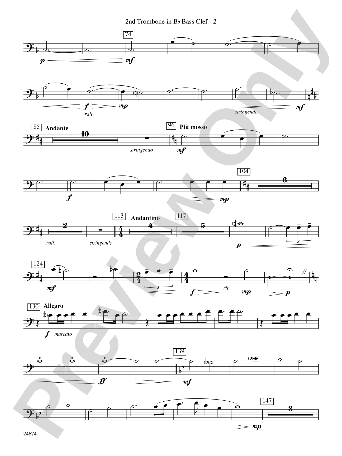 Over Slope and Summit: (wp) 2nd B-flat Trombone B.C.
