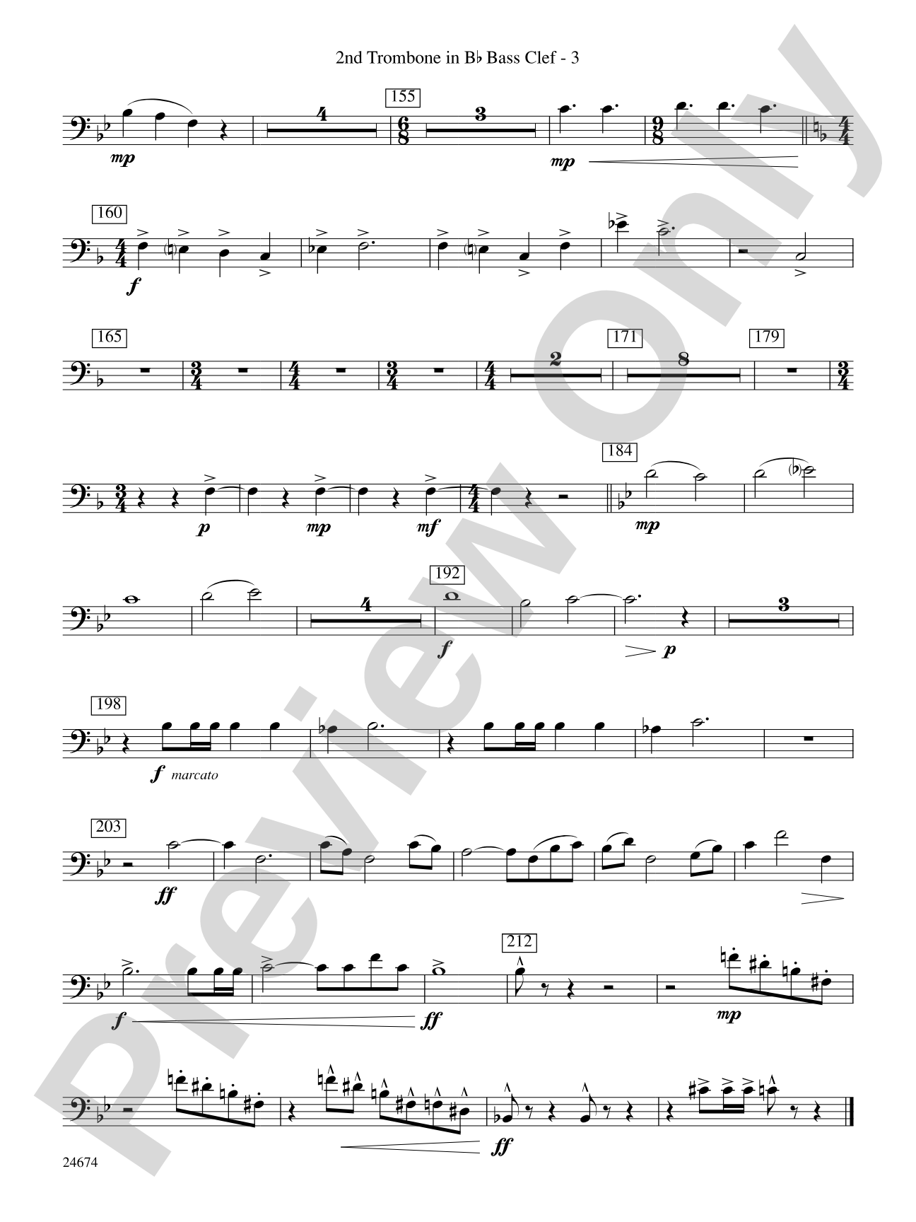 Over Slope and Summit: (wp) 2nd B-flat Trombone B.C.
