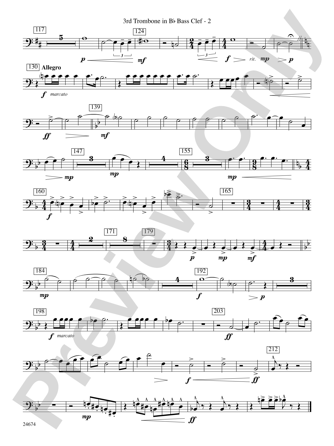 Over Slope and Summit: (wp) 3rd B-flat Trombone B.C.