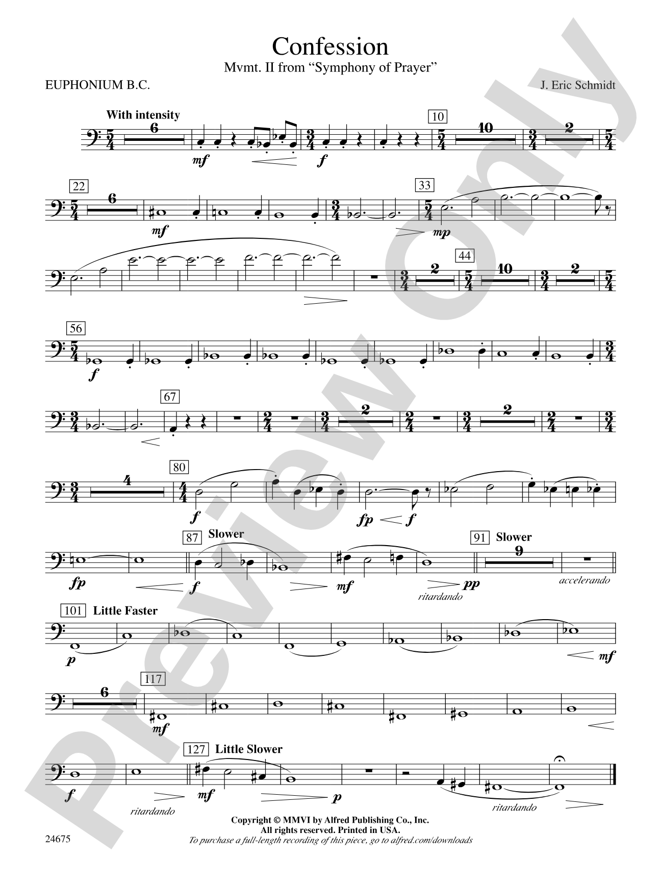 Confession (Movement 2 of Symphony of Prayer): Baritone B.C.