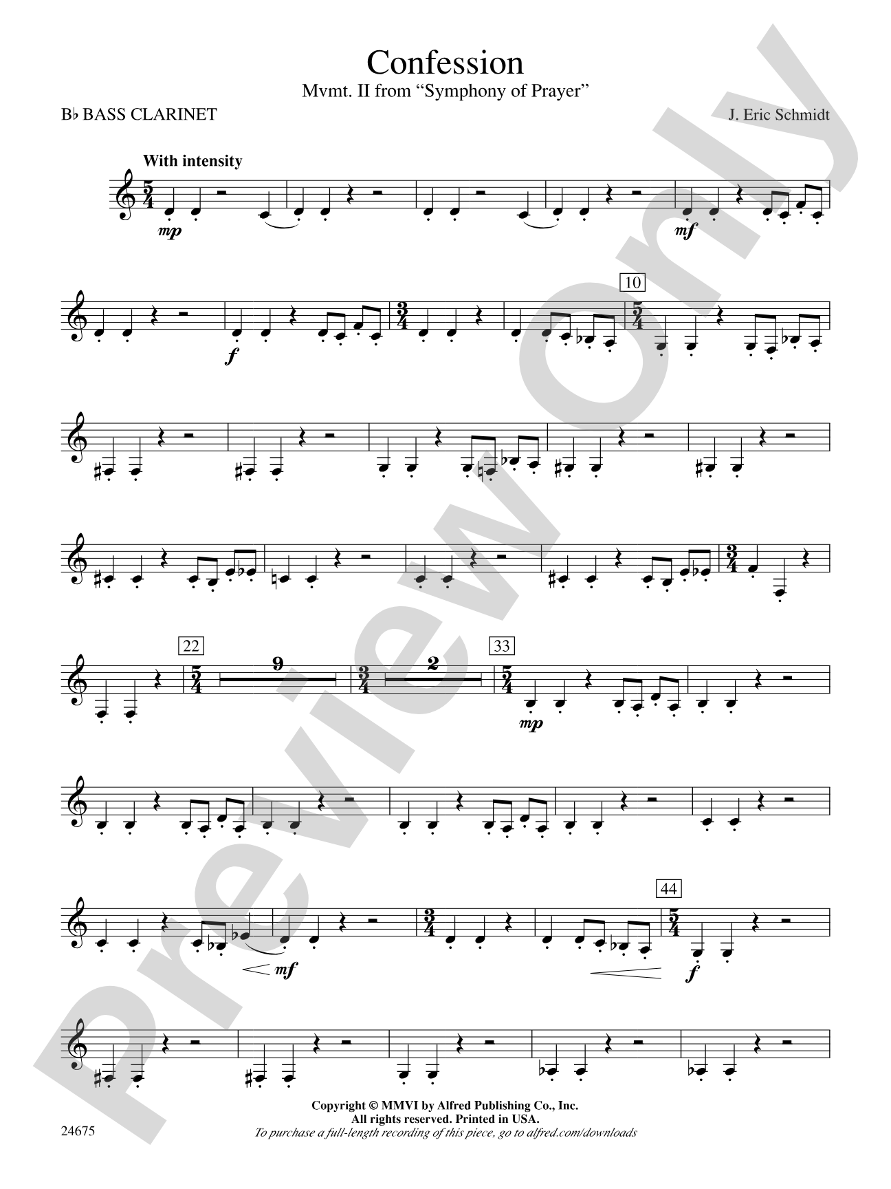 Confession (Movement 2 of Symphony of Prayer): B-flat Bass Clarinet