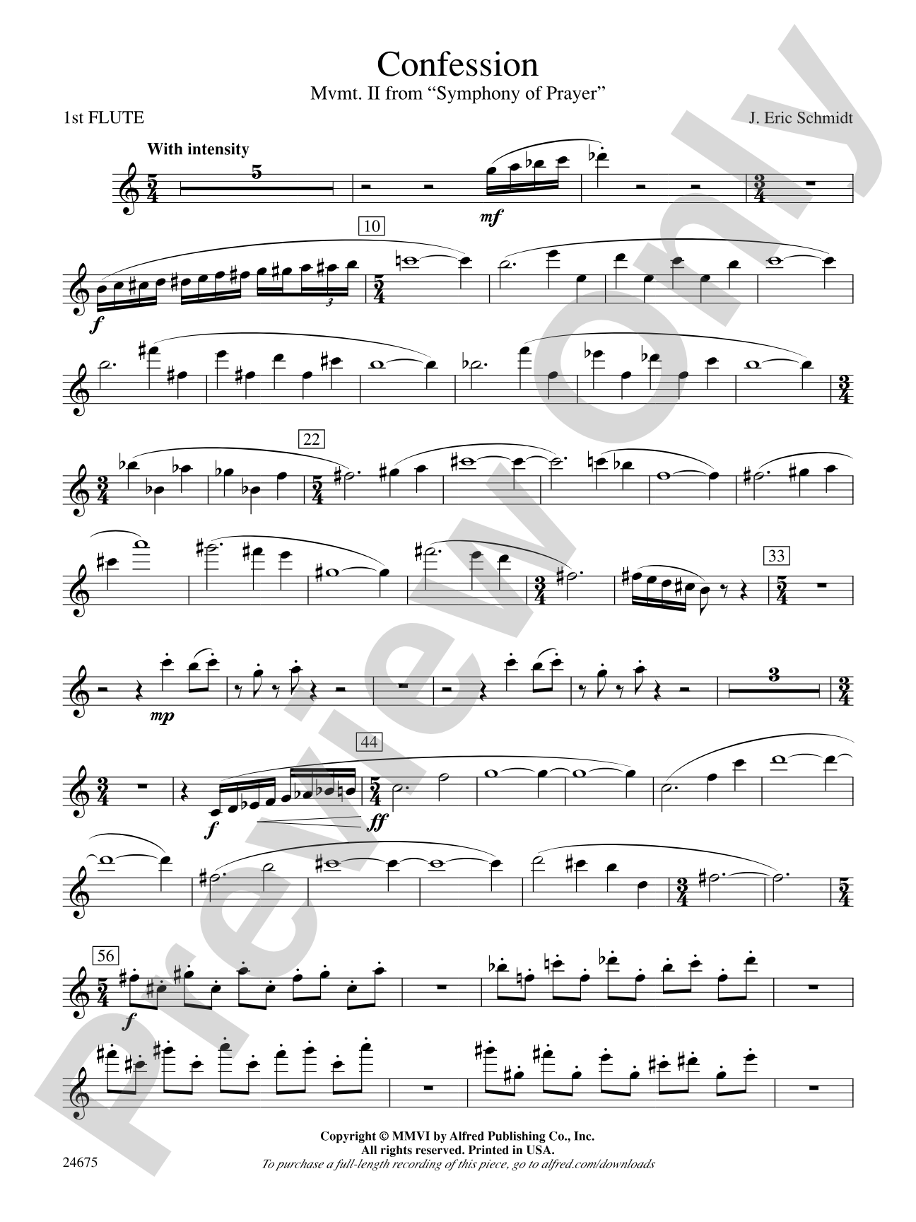 Confession (Movement 2 of Symphony of Prayer): Flute