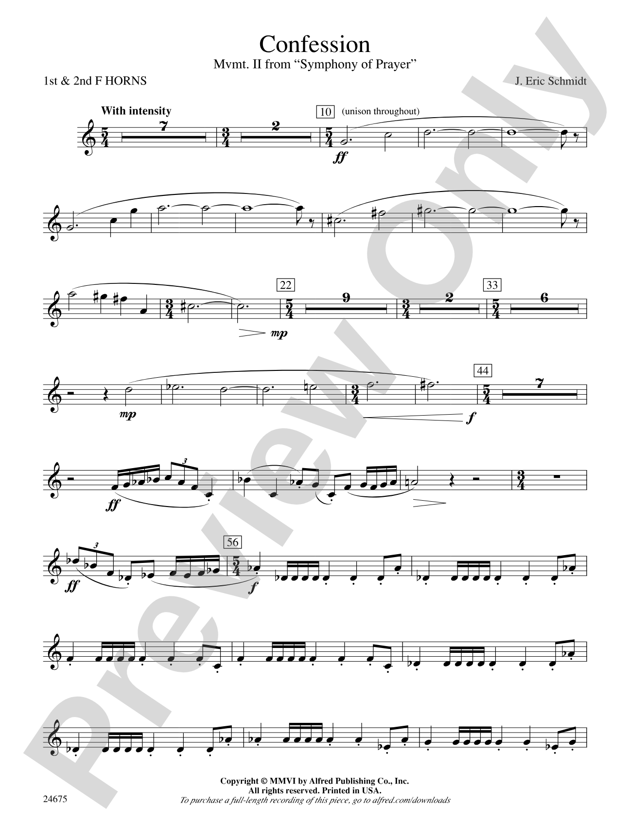 Confession (Movement 2 of Symphony of Prayer): 1st & 2nd F Horns