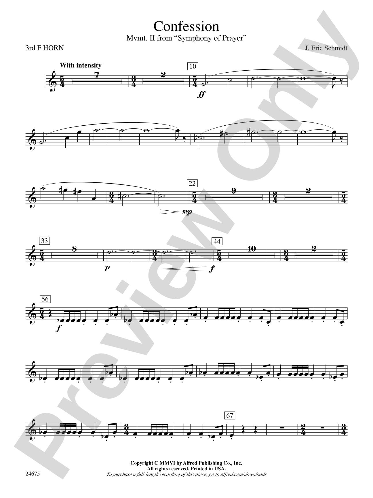 Confession (Movement 2 of Symphony of Prayer): 3rd F Horn