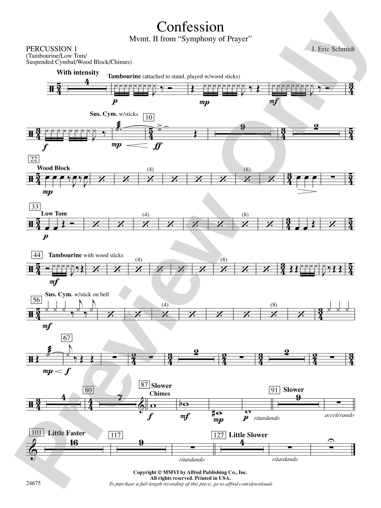 Confession (Movement 2 of Symphony of Prayer): 1st Percussion