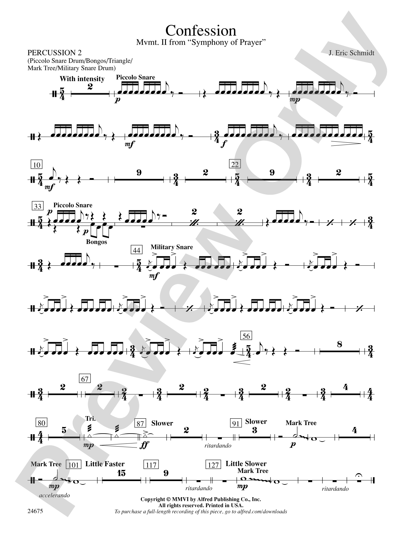 Confession (Movement 2 of Symphony of Prayer): 2nd Percussion