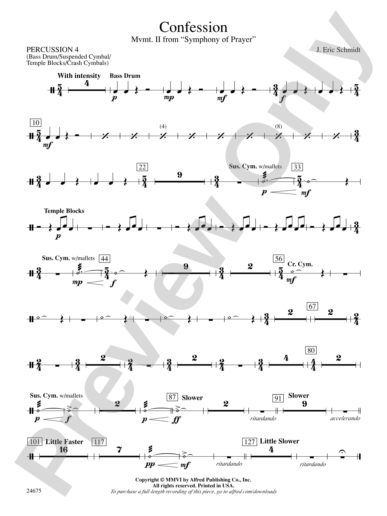 Confession (Movement 2 of Symphony of Prayer): 4th Percussion