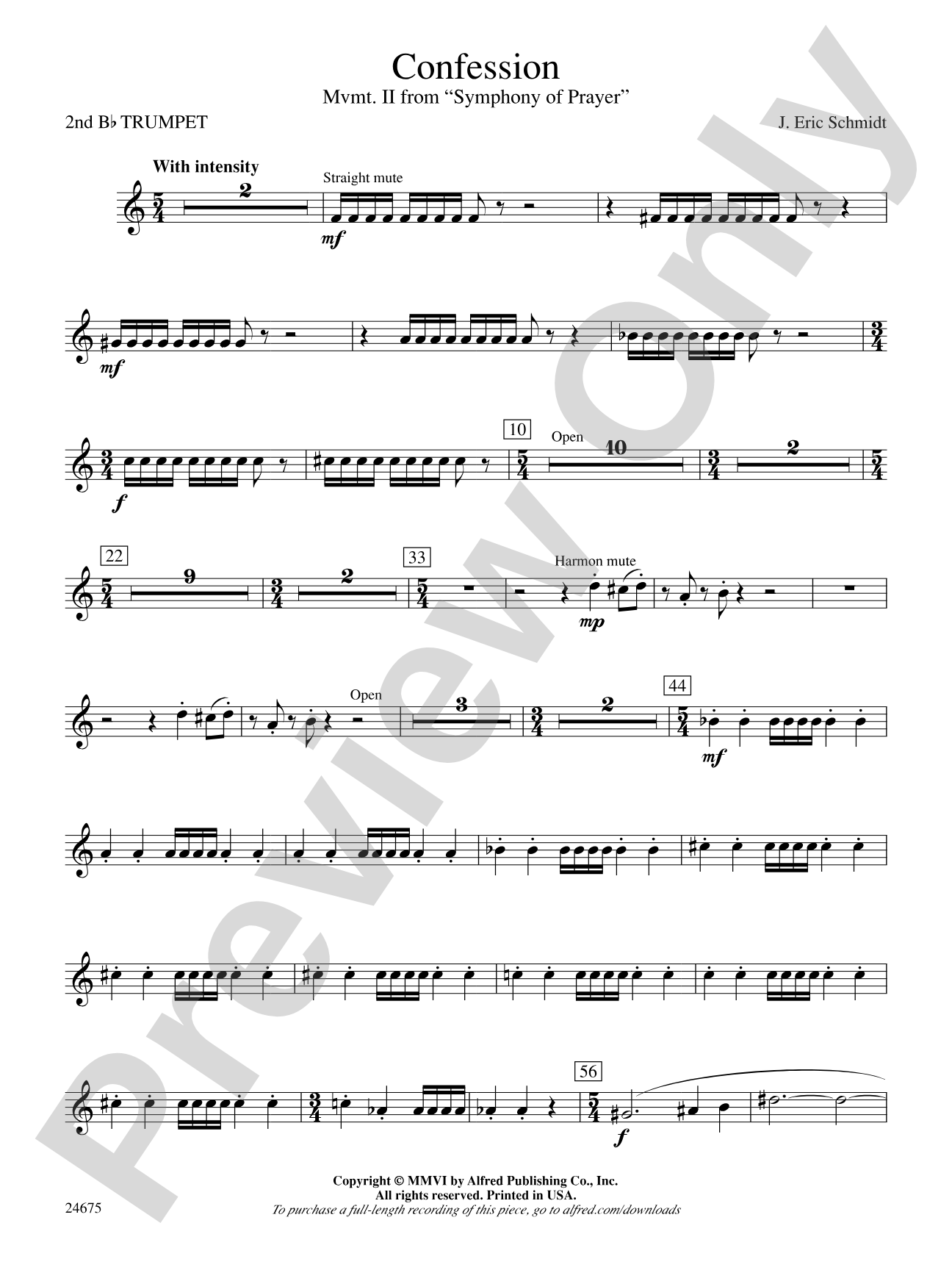 Confession (Movement 2 of Symphony of Prayer): 2nd B-flat Trumpet