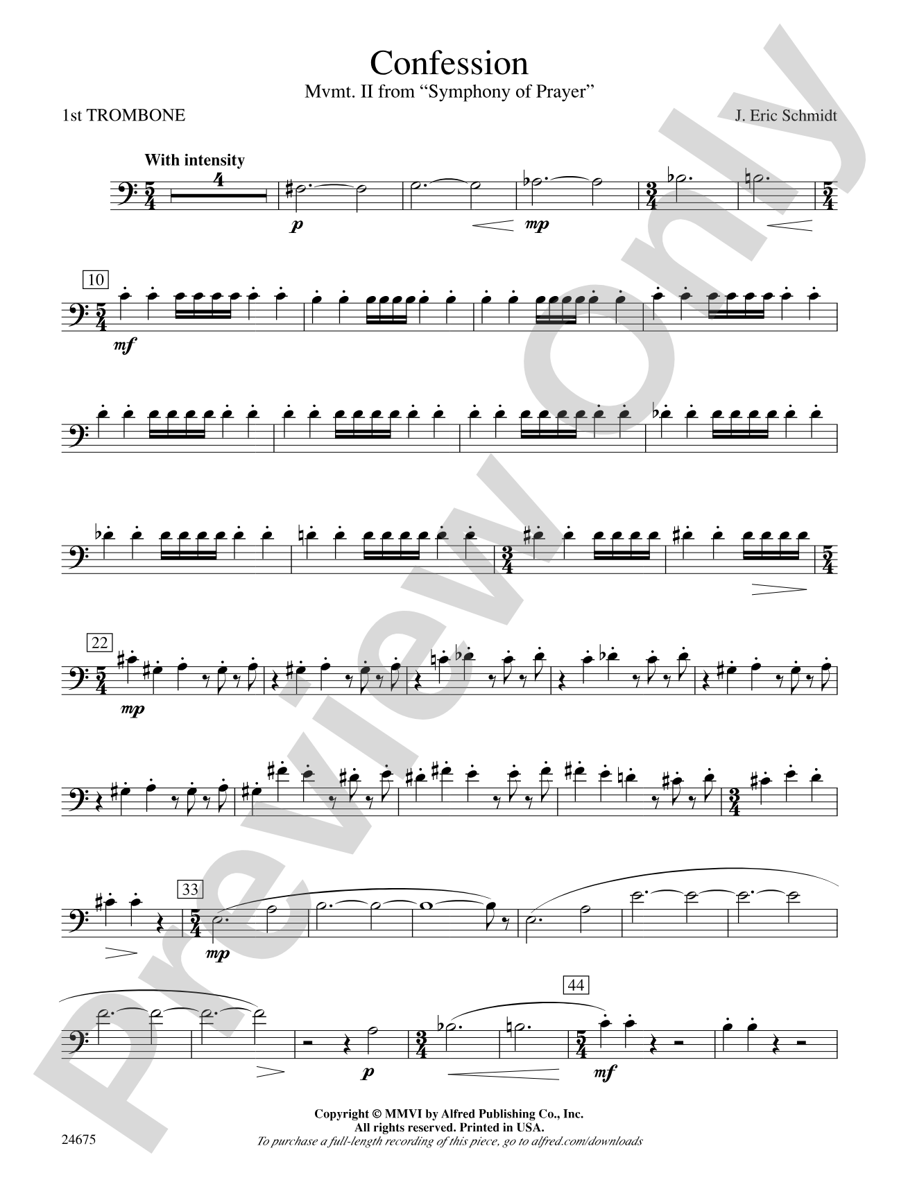 Confession (Movement 2 of Symphony of Prayer): 1st Trombone