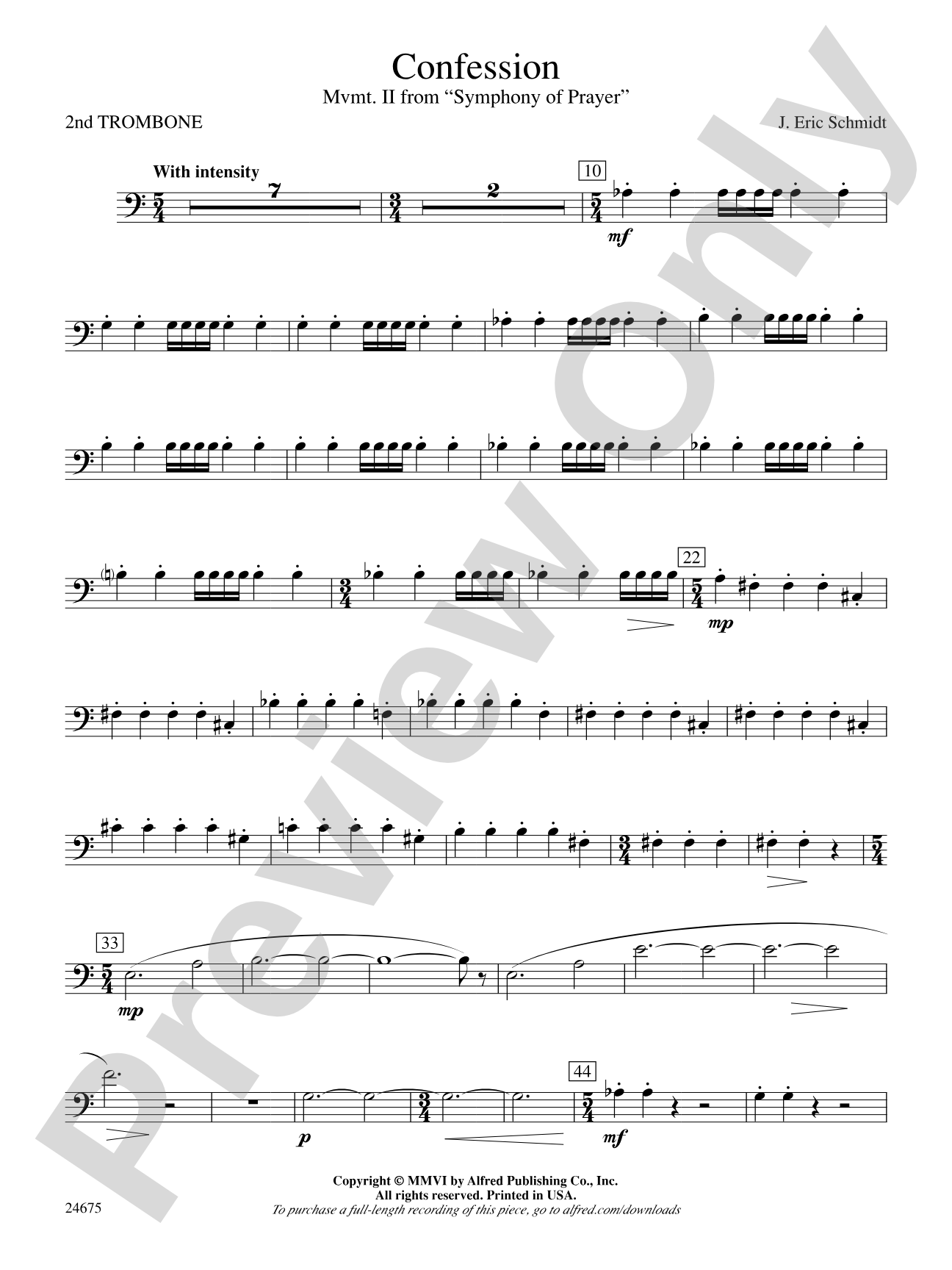 Confession (Movement 2 of Symphony of Prayer): 2nd Trombone