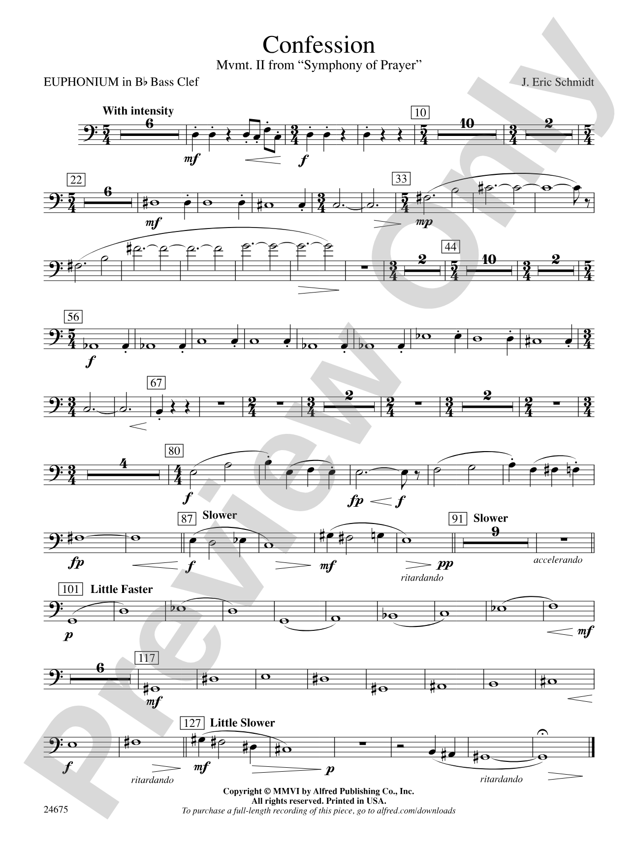 Confession (Movement 2 of Symphony of Prayer): (wp) B-flat Baritone B.C.