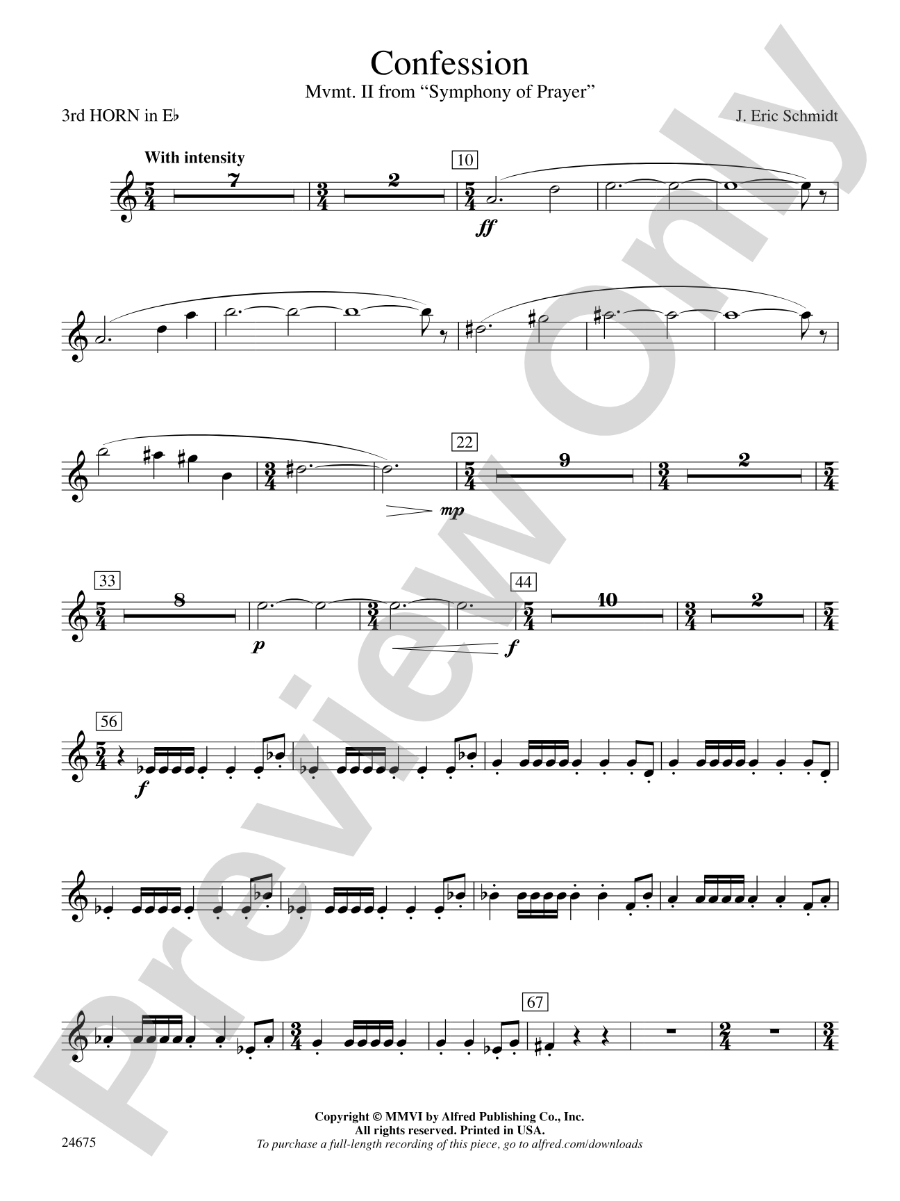 Confession (Movement 2 of Symphony of Prayer): (wp) 3rd Horn in E-flat