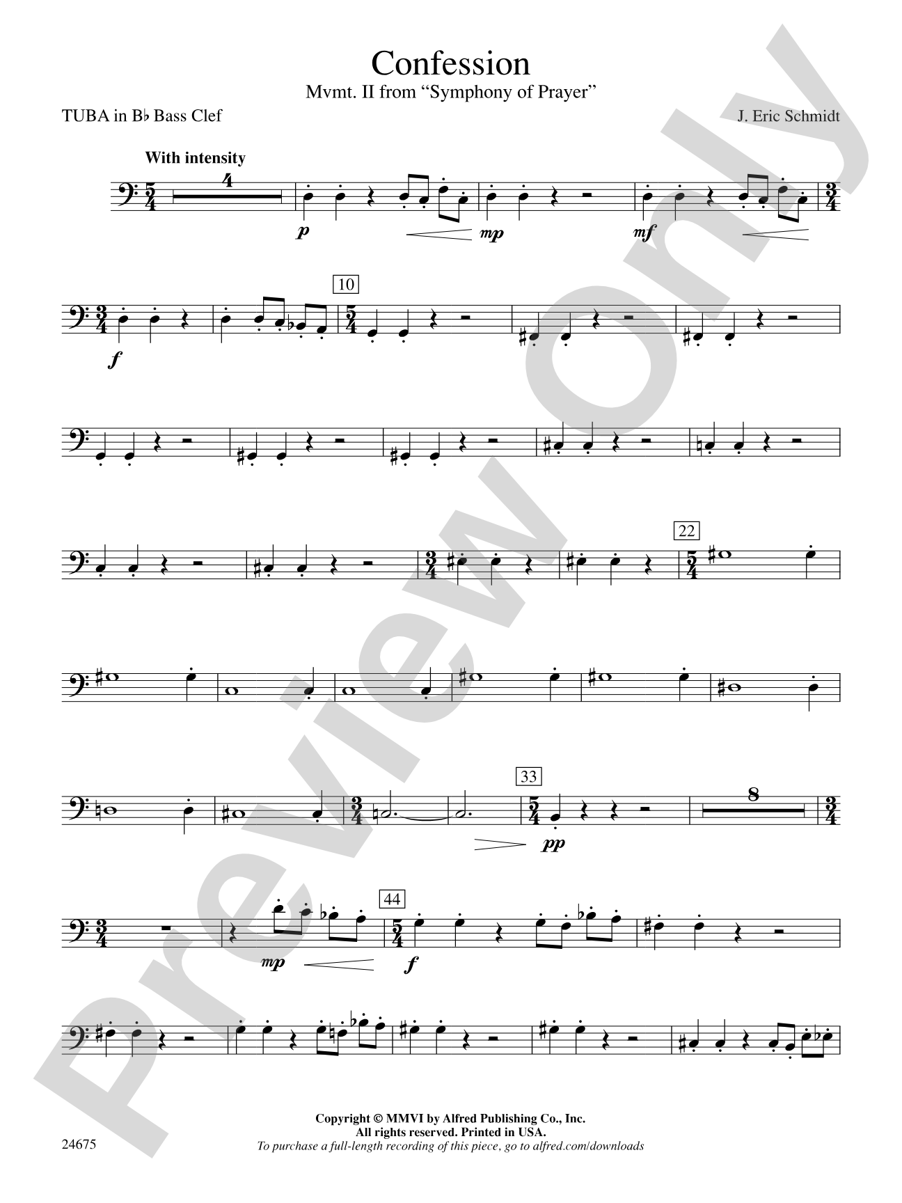 Confession (Movement 2 of Symphony of Prayer): (wp) B-flat Tuba B.C.