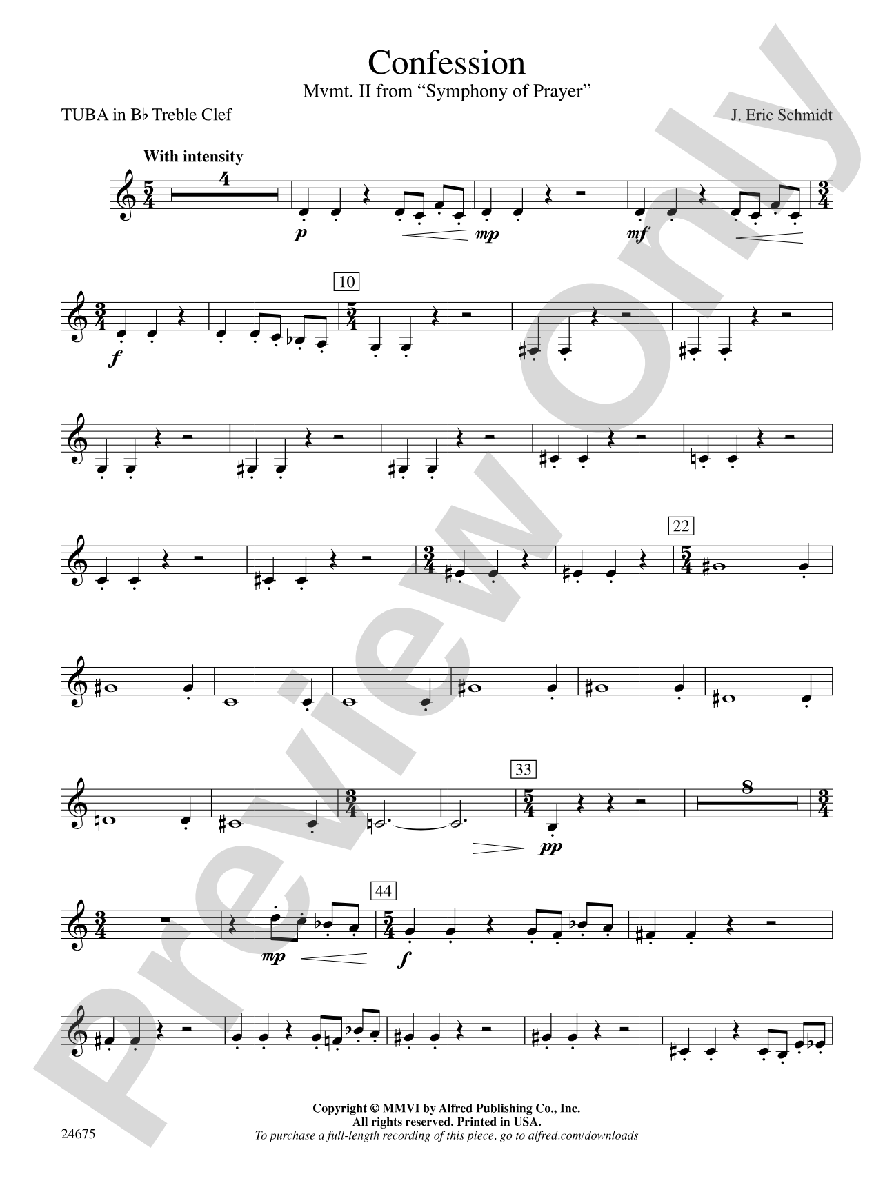 Confession (Movement 2 of Symphony of Prayer): (wp) B-flat Tuba T.C.