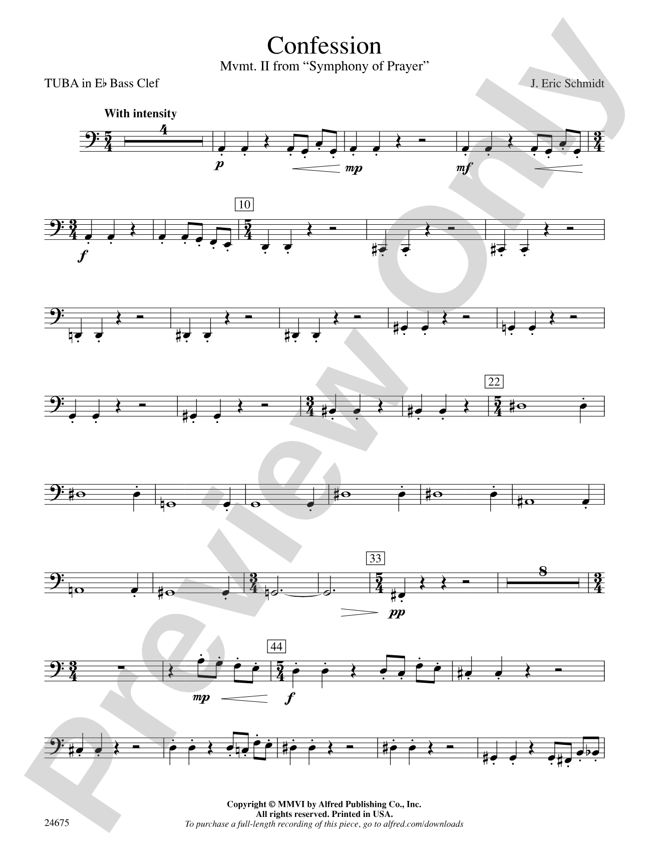 Confession (Movement 2 of Symphony of Prayer): (wp) E-flat Tuba B.C.