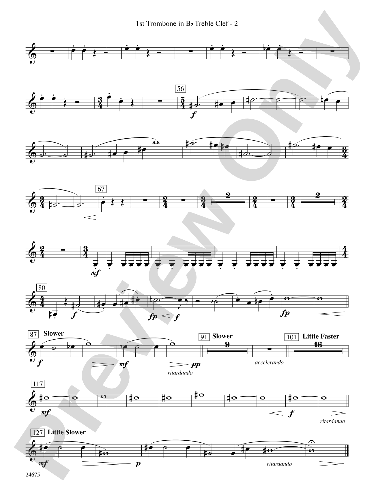Confession (Movement 2 of Symphony of Prayer): (wp) 1st B-flat Trombone T.C.