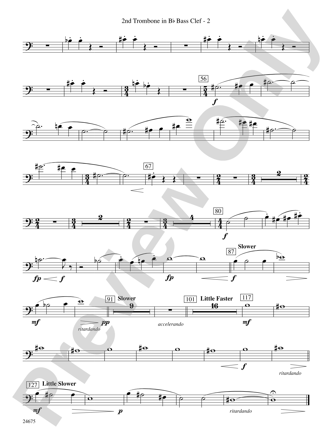 Confession (Movement 2 of Symphony of Prayer): (wp) 2nd B-flat Trombone B.C.