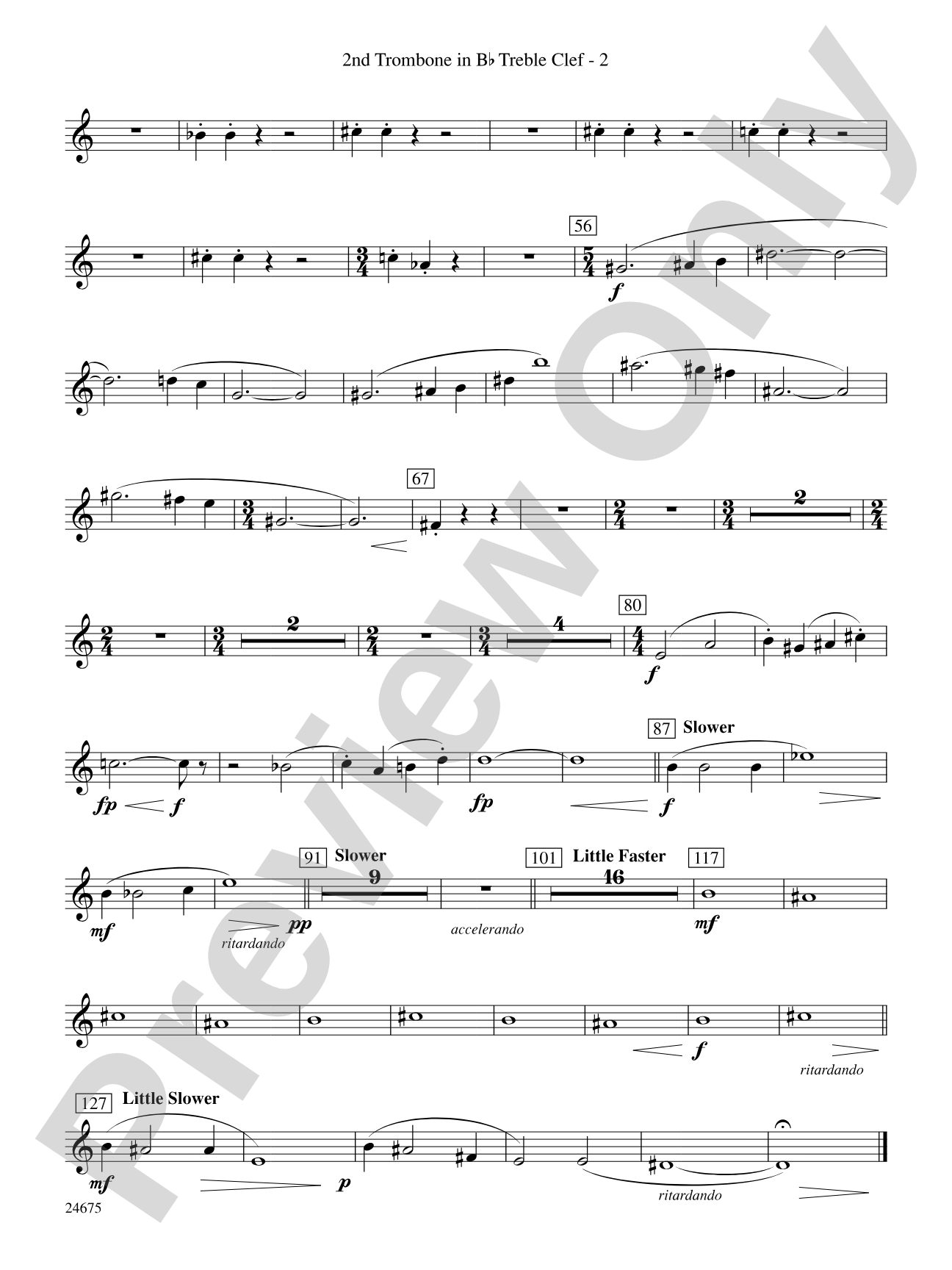 Confession (Movement 2 of Symphony of Prayer): (wp) 2nd B-flat Trombone T.C.